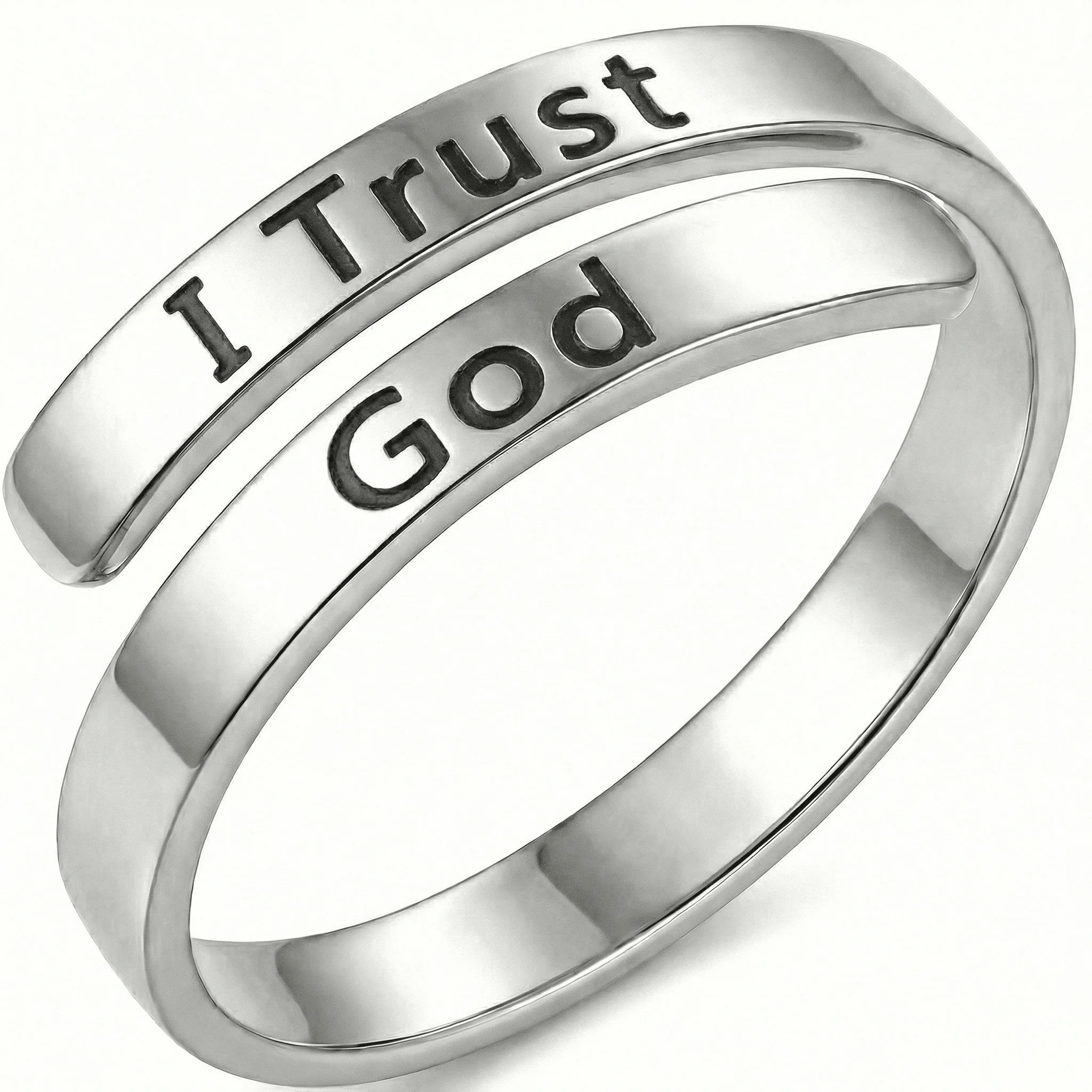 I Trust God - Minimalist Ring