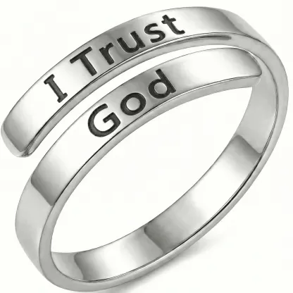 I Trust God - Minimalist Ring