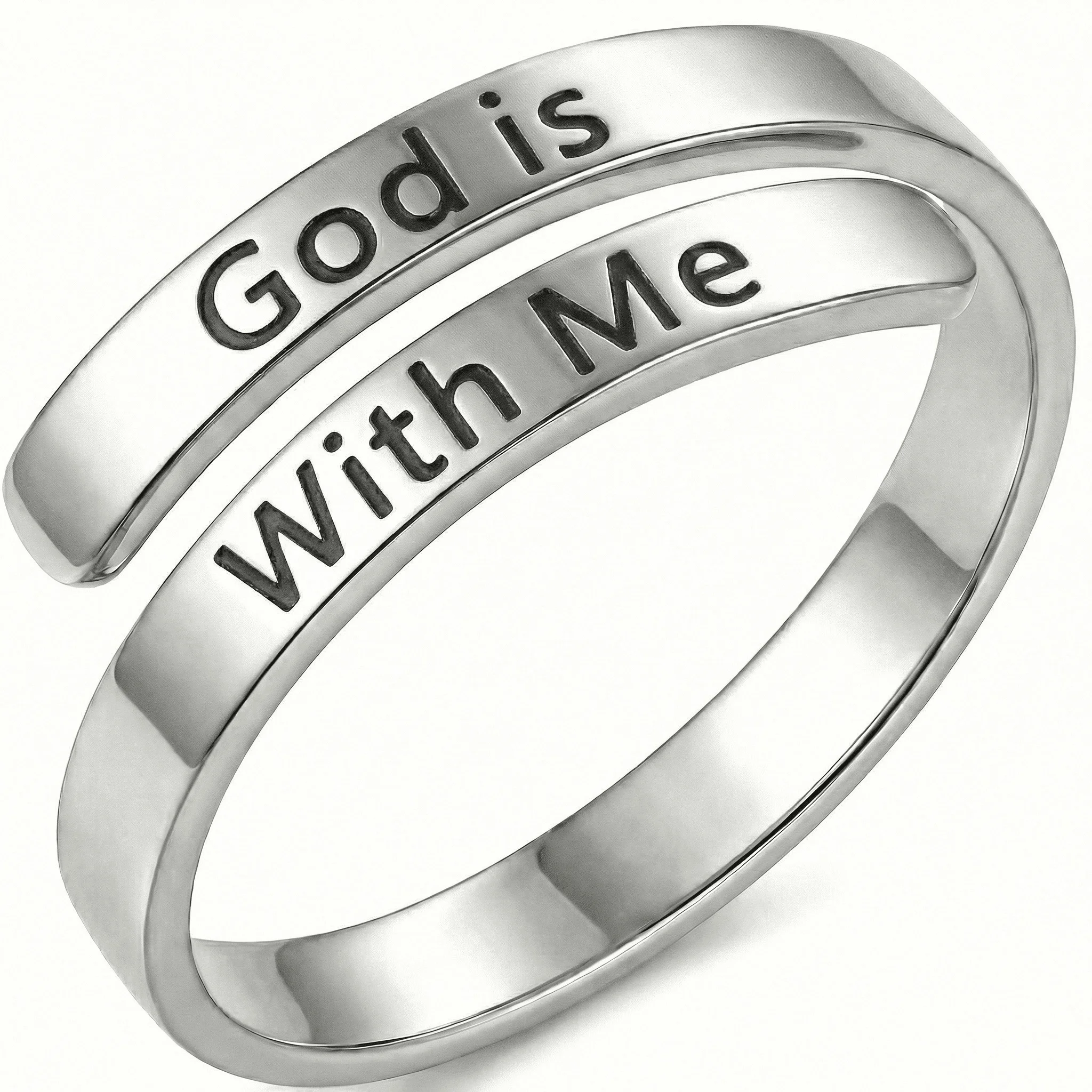 God is With Me - Minimalist Ring