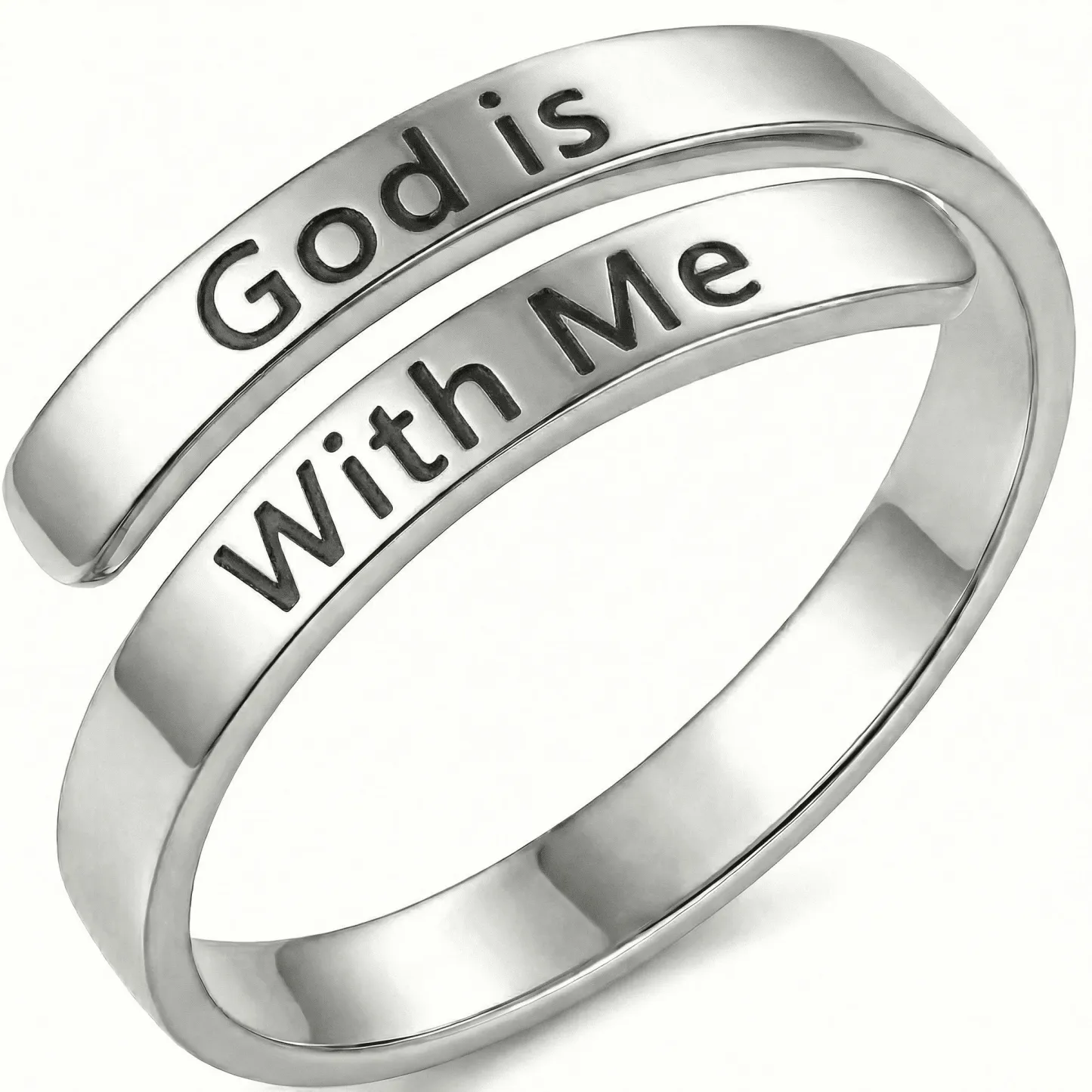 God is With Me - Minimalist Ring