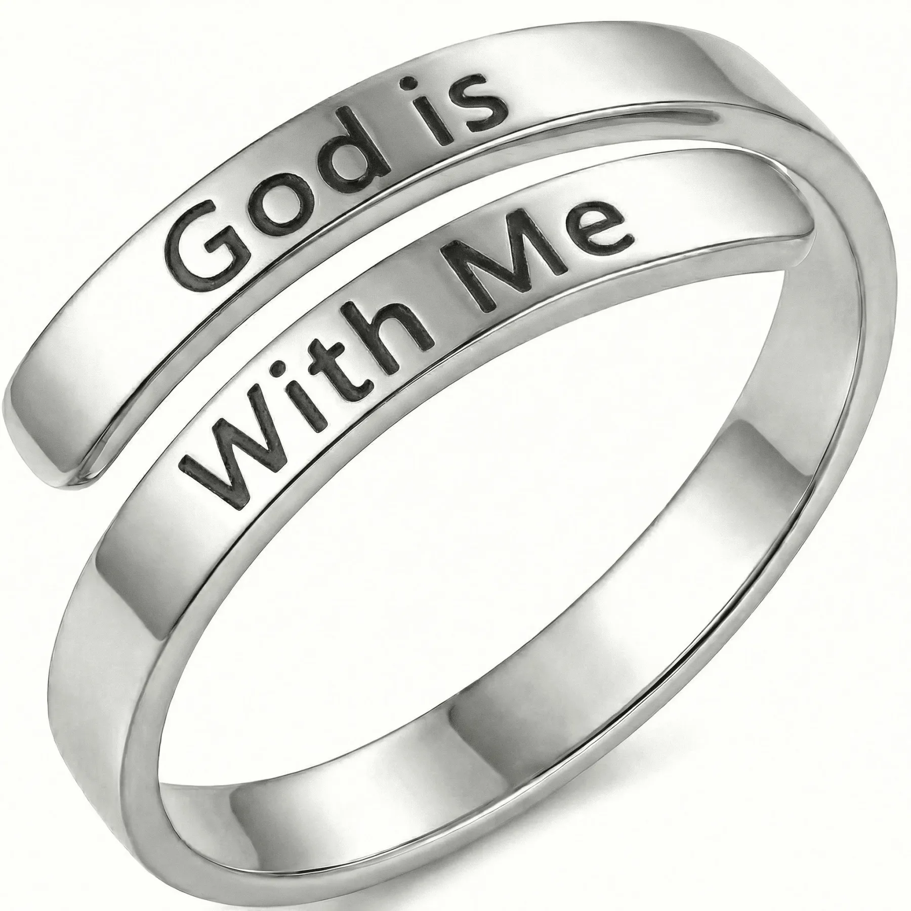 God is With Me - Minimalist Ring