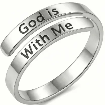 God is With Me - Minimalist Ring