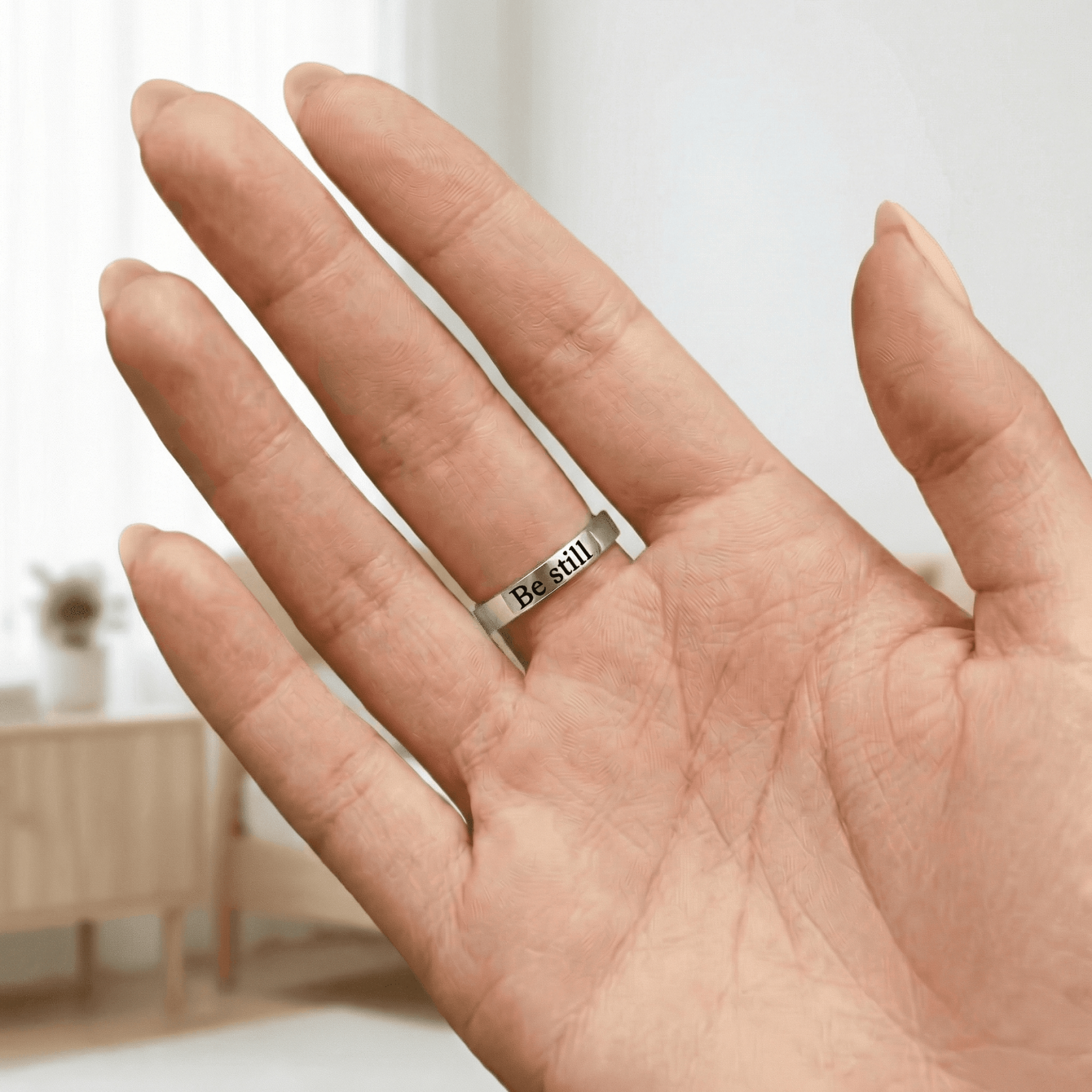 Crucifix Engraved Ring