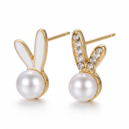 Pearl Rabbit Earrings
