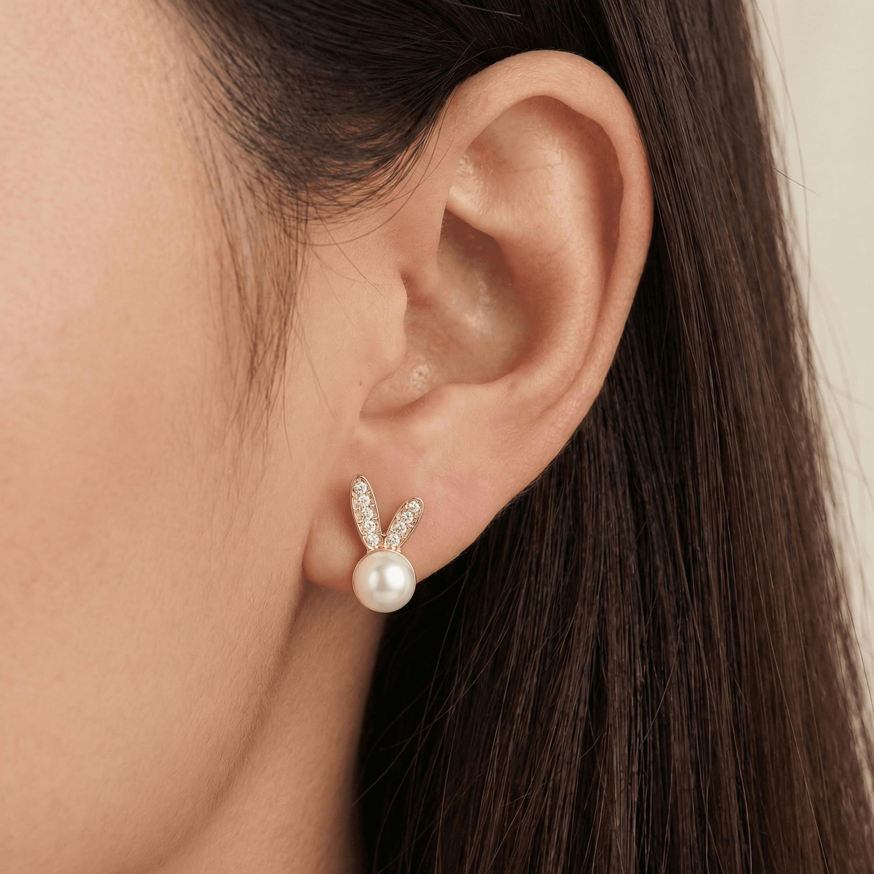 Pearl Rabbit Earrings