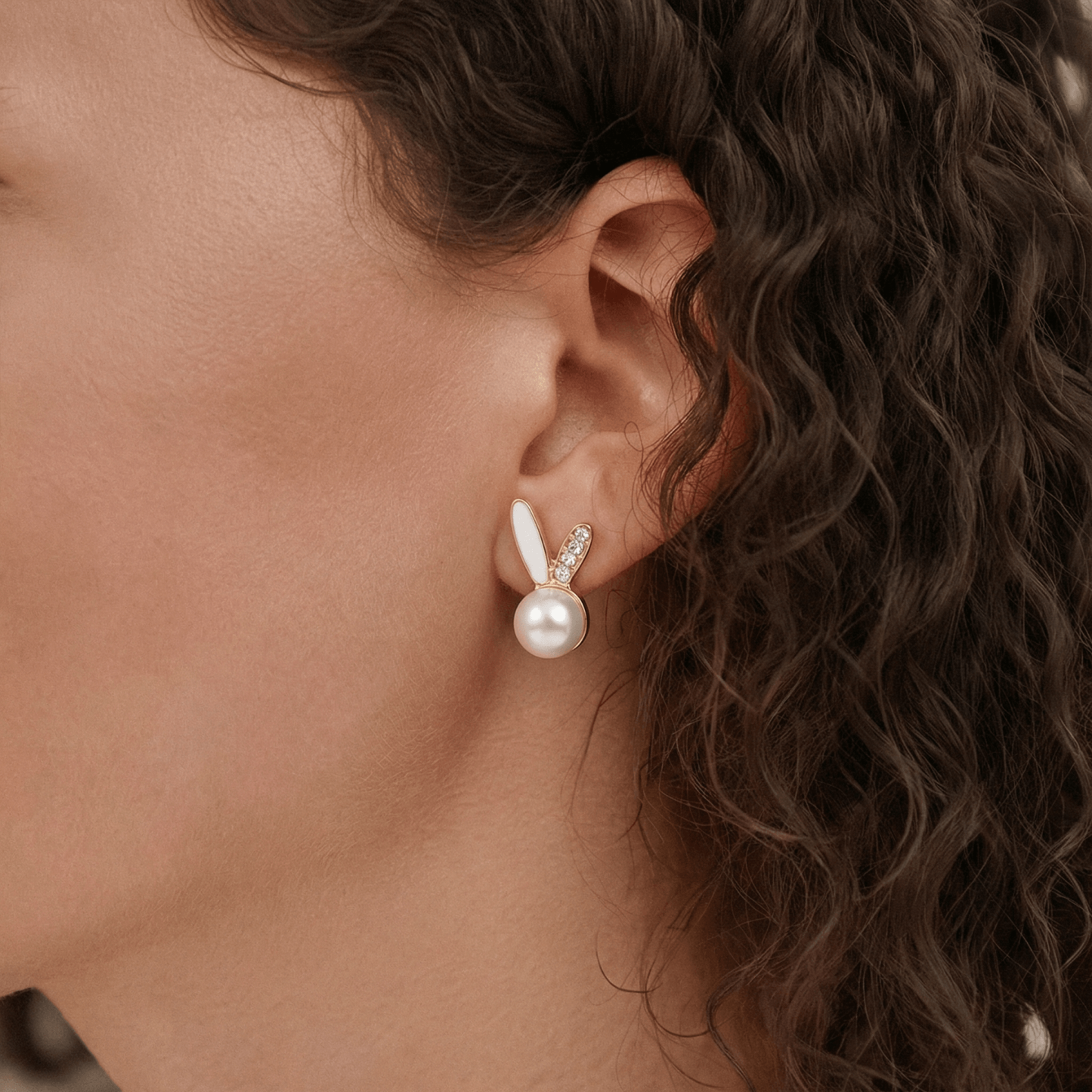 Pearl Rabbit Earrings