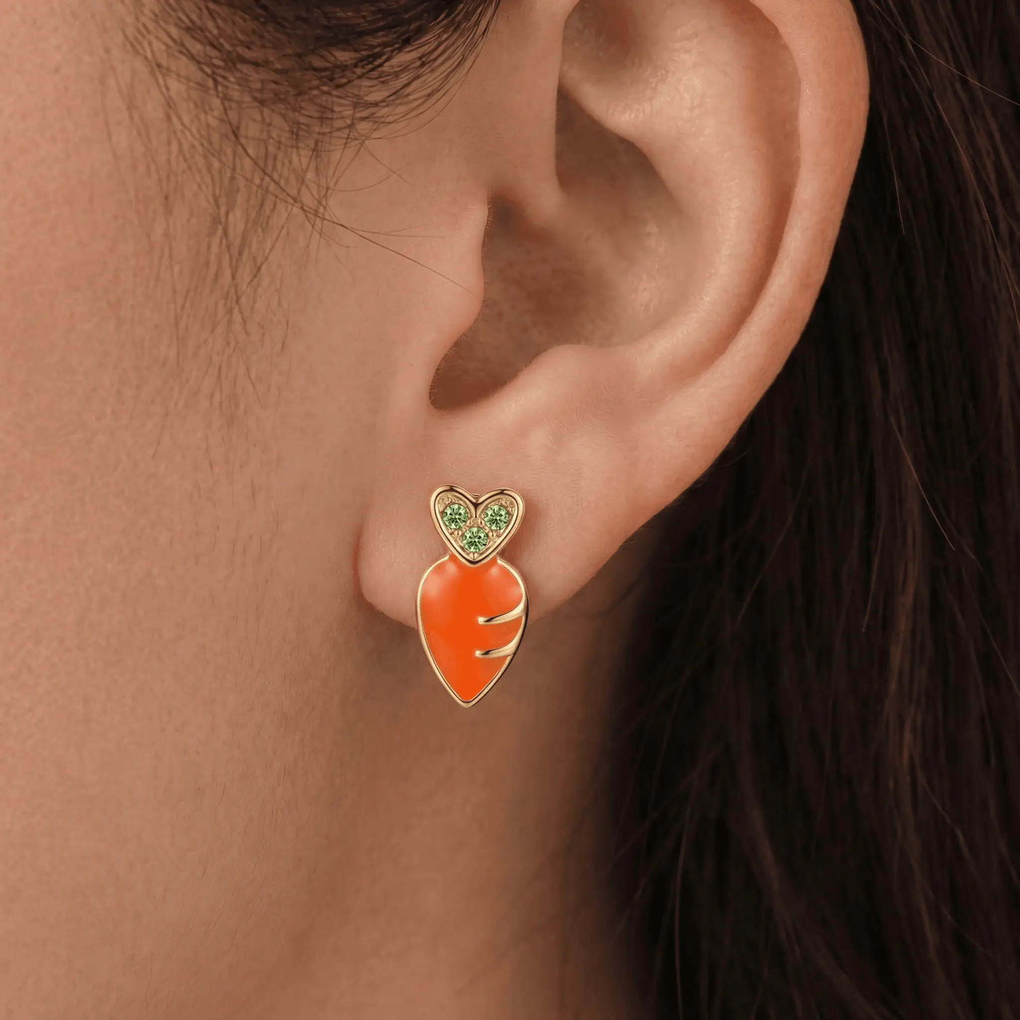 Diamond Carrot Earring
