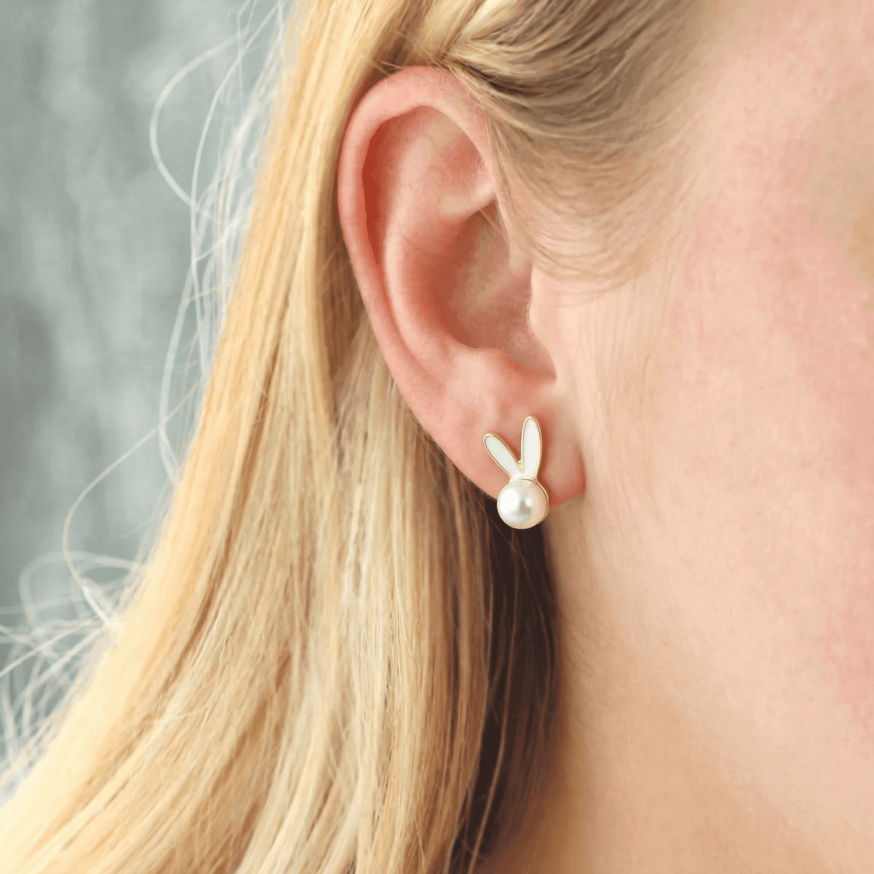 Pearl Rabbit Earrings
