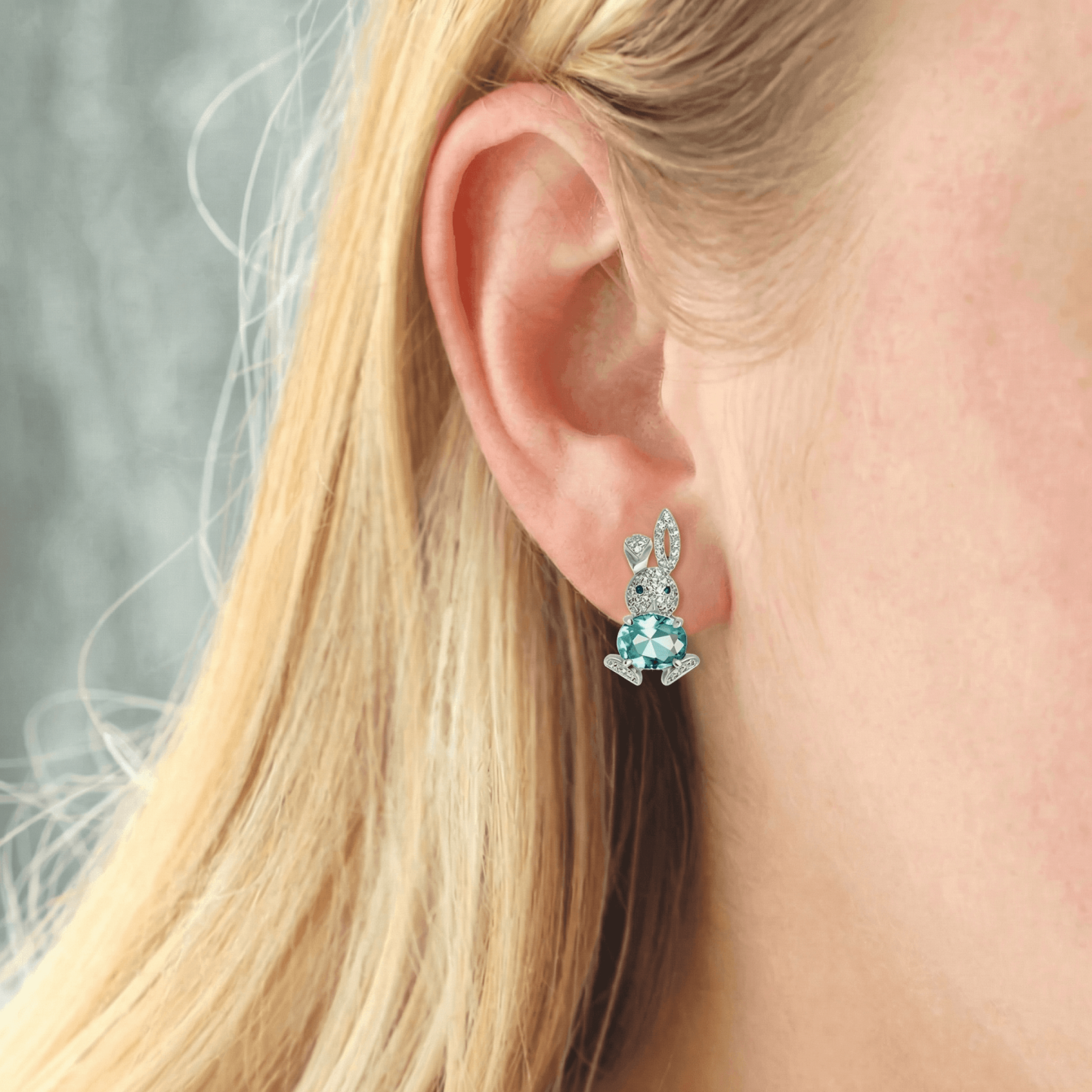 Diamond Rabbit Earring