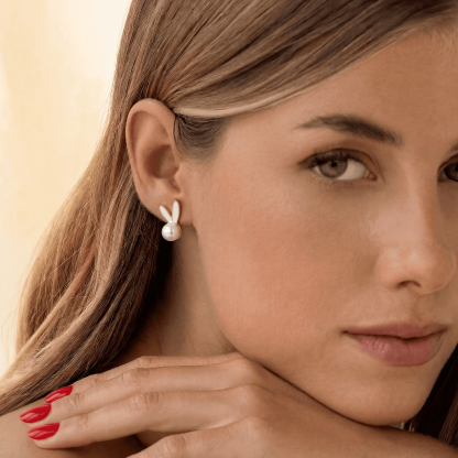 Pearl Rabbit Earrings