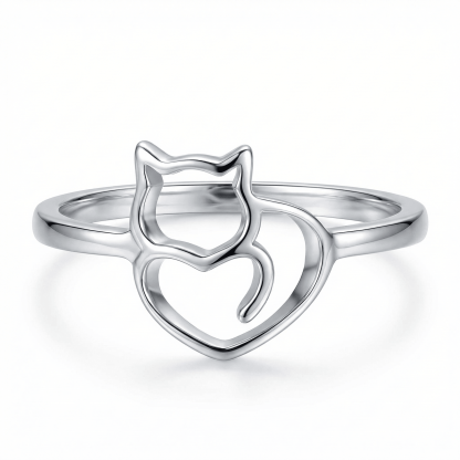 Kitty & Heart Ring