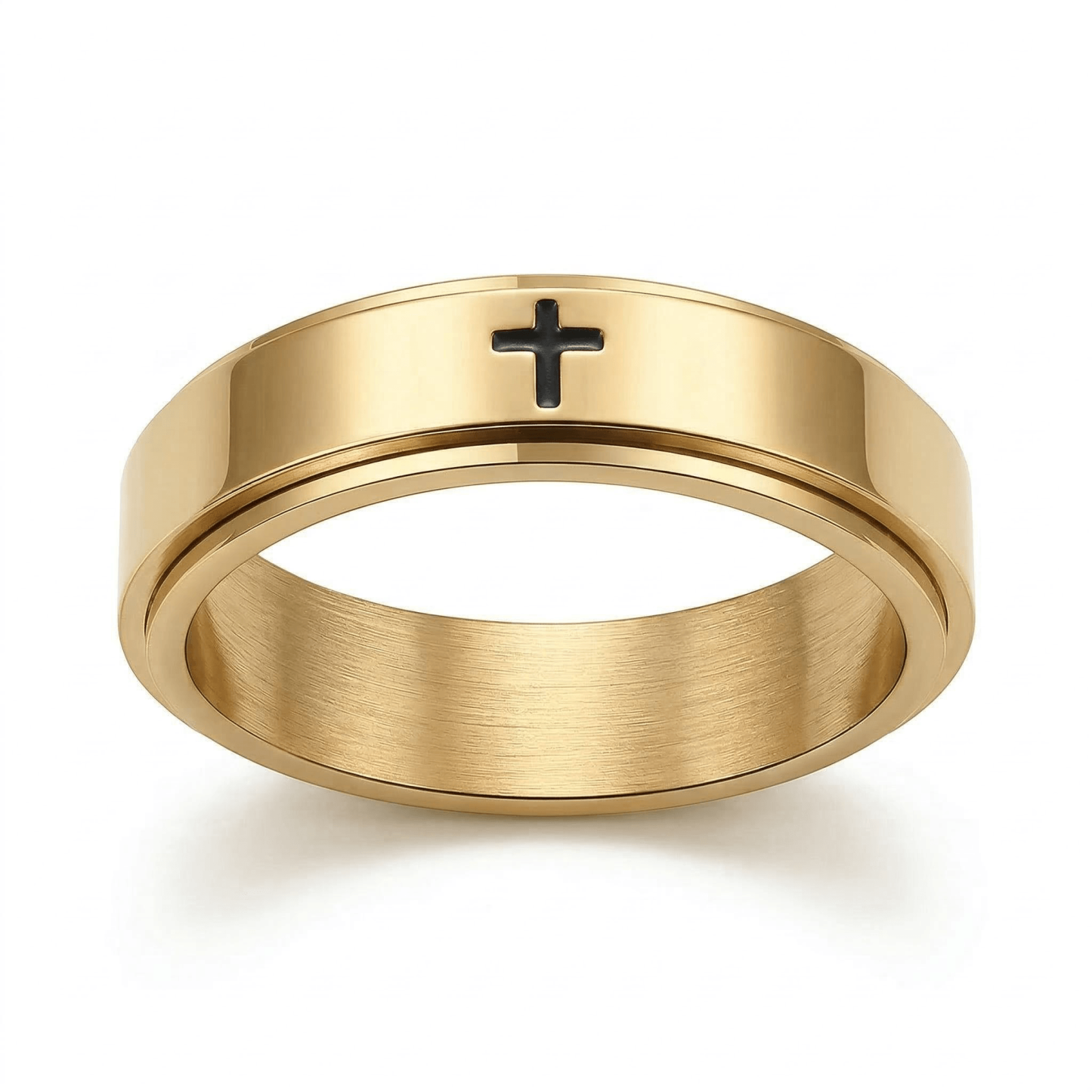 Rotating Minimalist Cross Ring