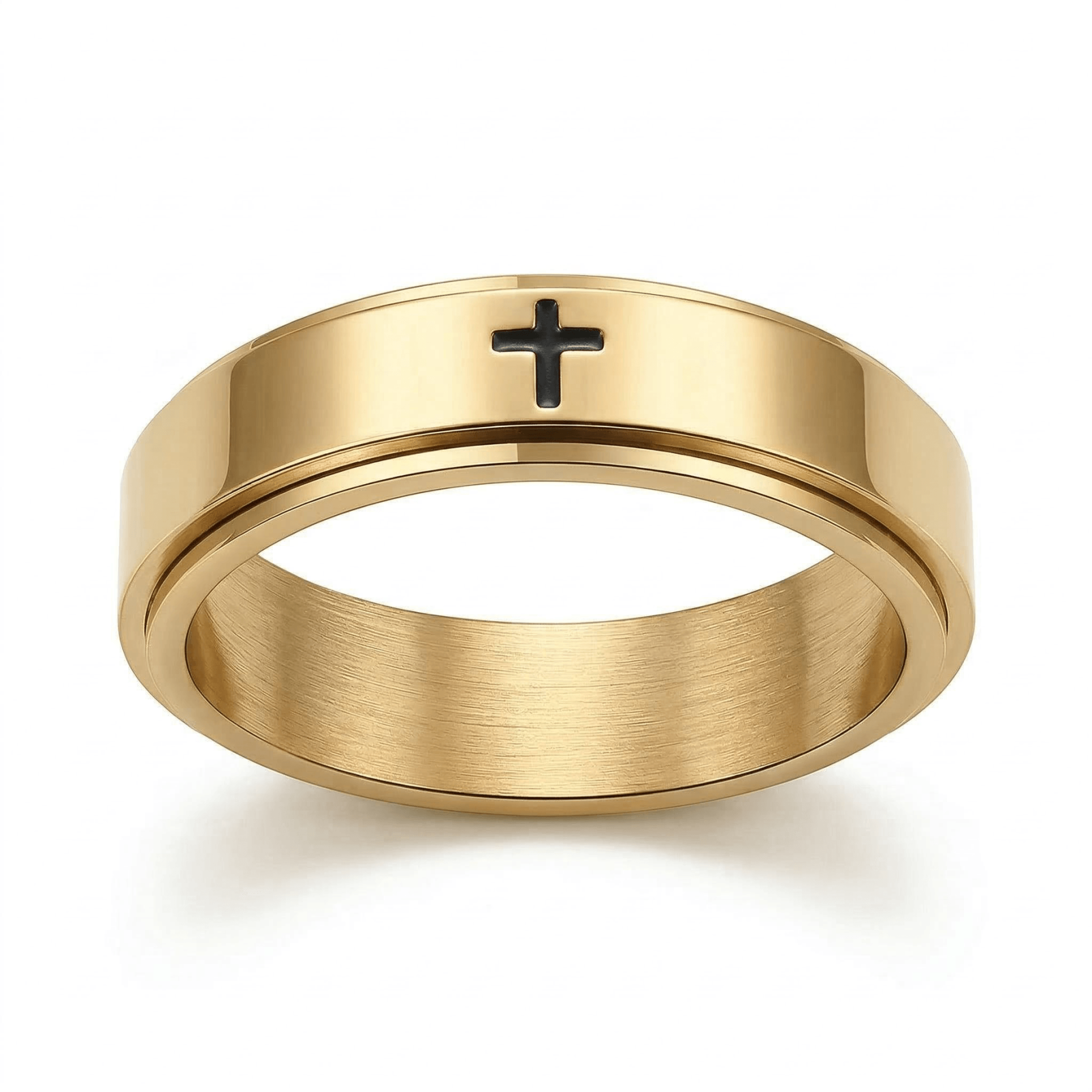 Rotating Minimalist Cross Ring