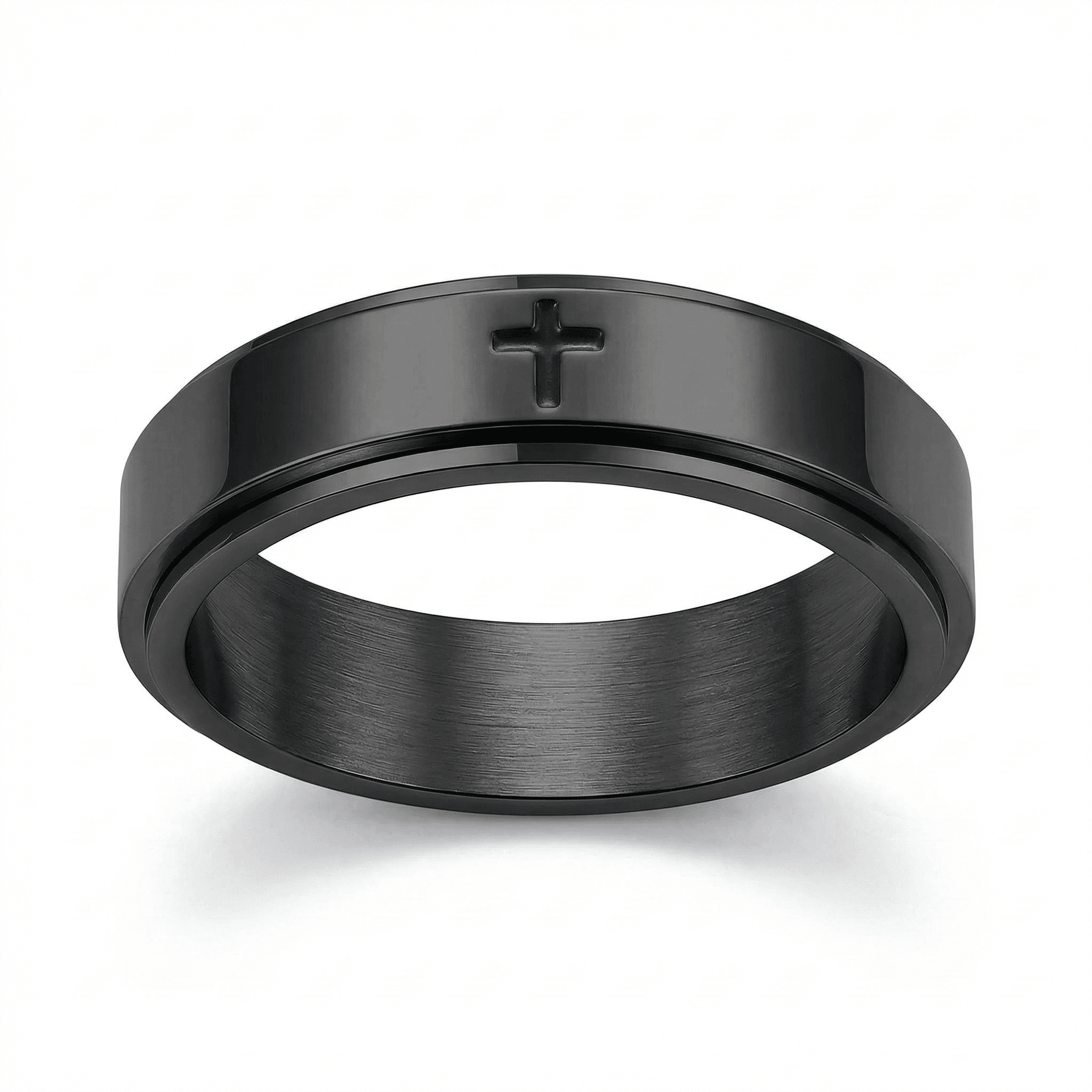 Rotating Minimalist Cross Ring