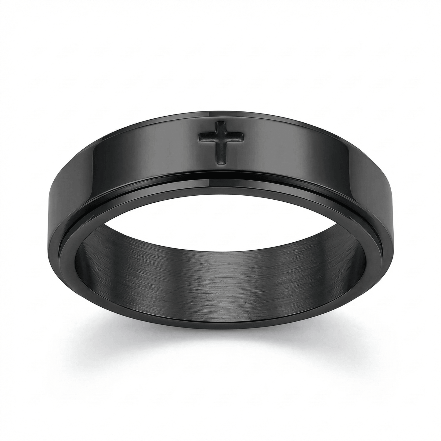 Rotating Minimalist Cross Ring