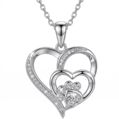 Big love paw necklace