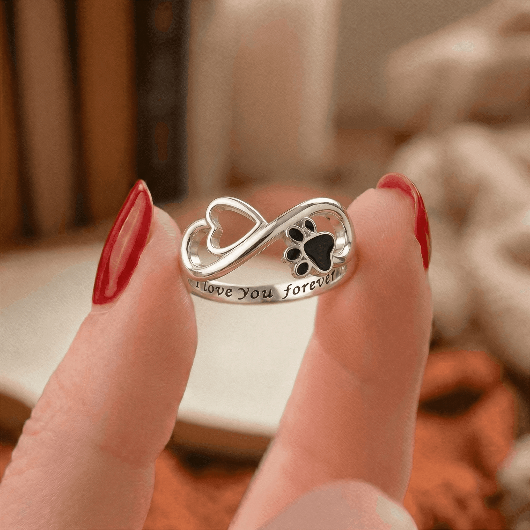 Infinite love paw ring