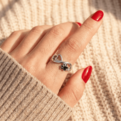 Infinite love paw ring