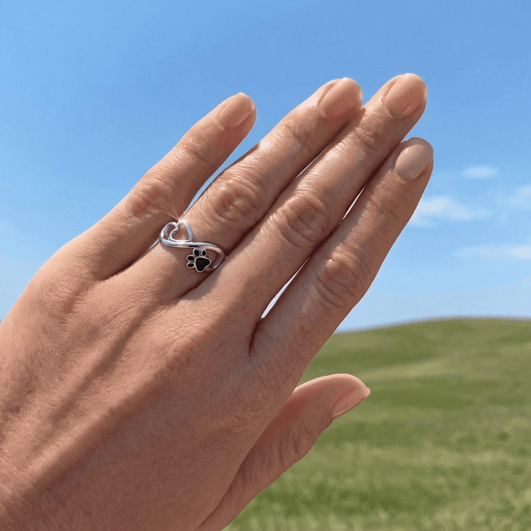 Infinite love paw ring
