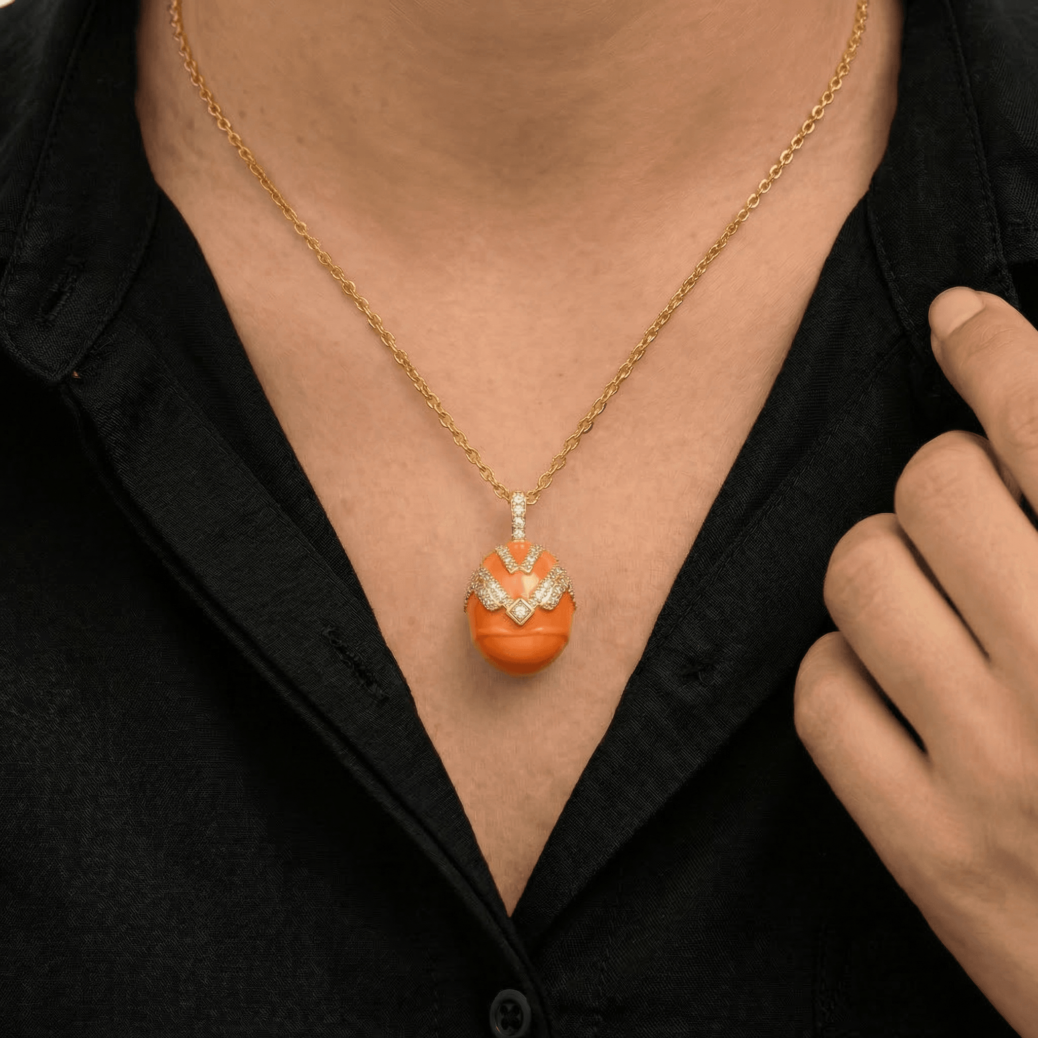 Holy Orange Egg Necklace