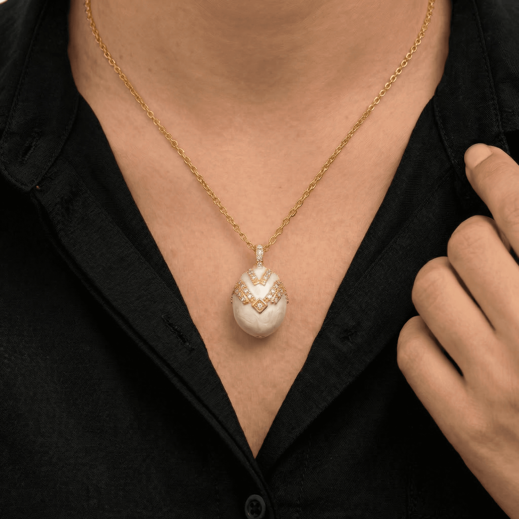 Holy White Egg Necklace