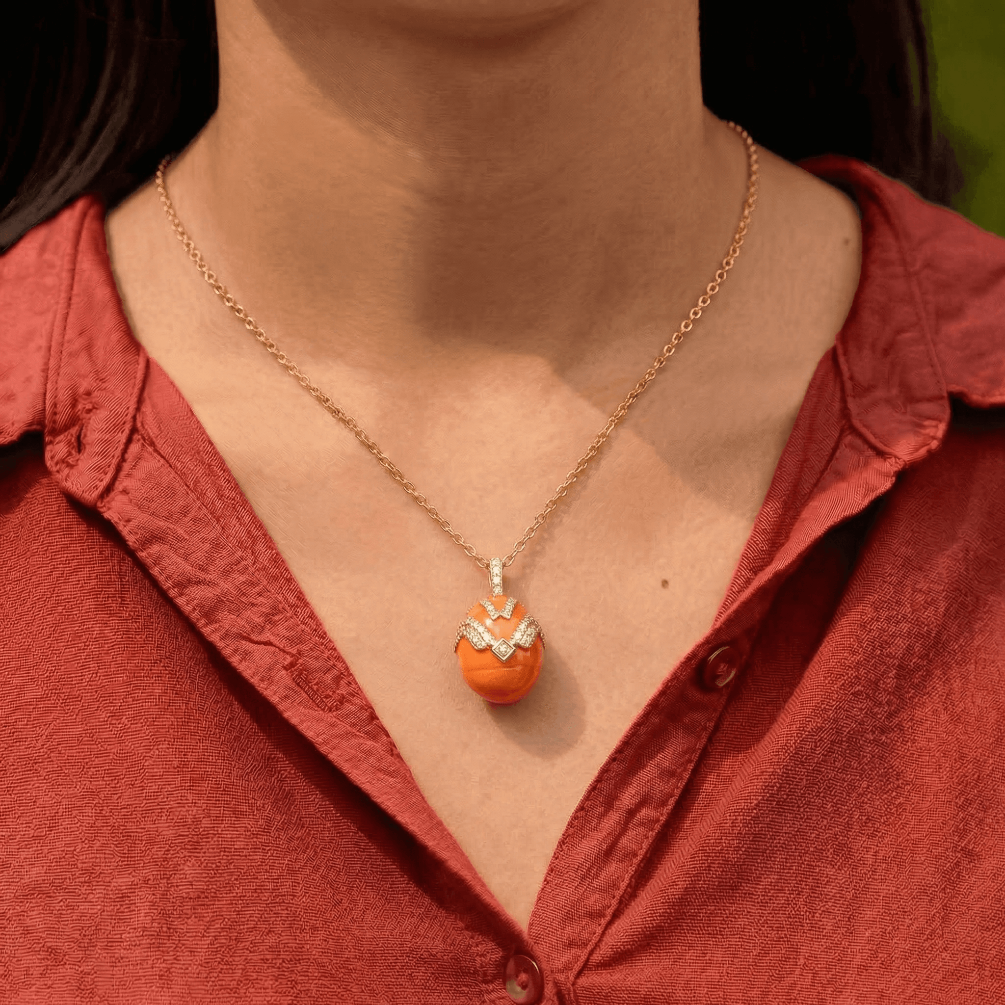Holy Orange Egg Necklace