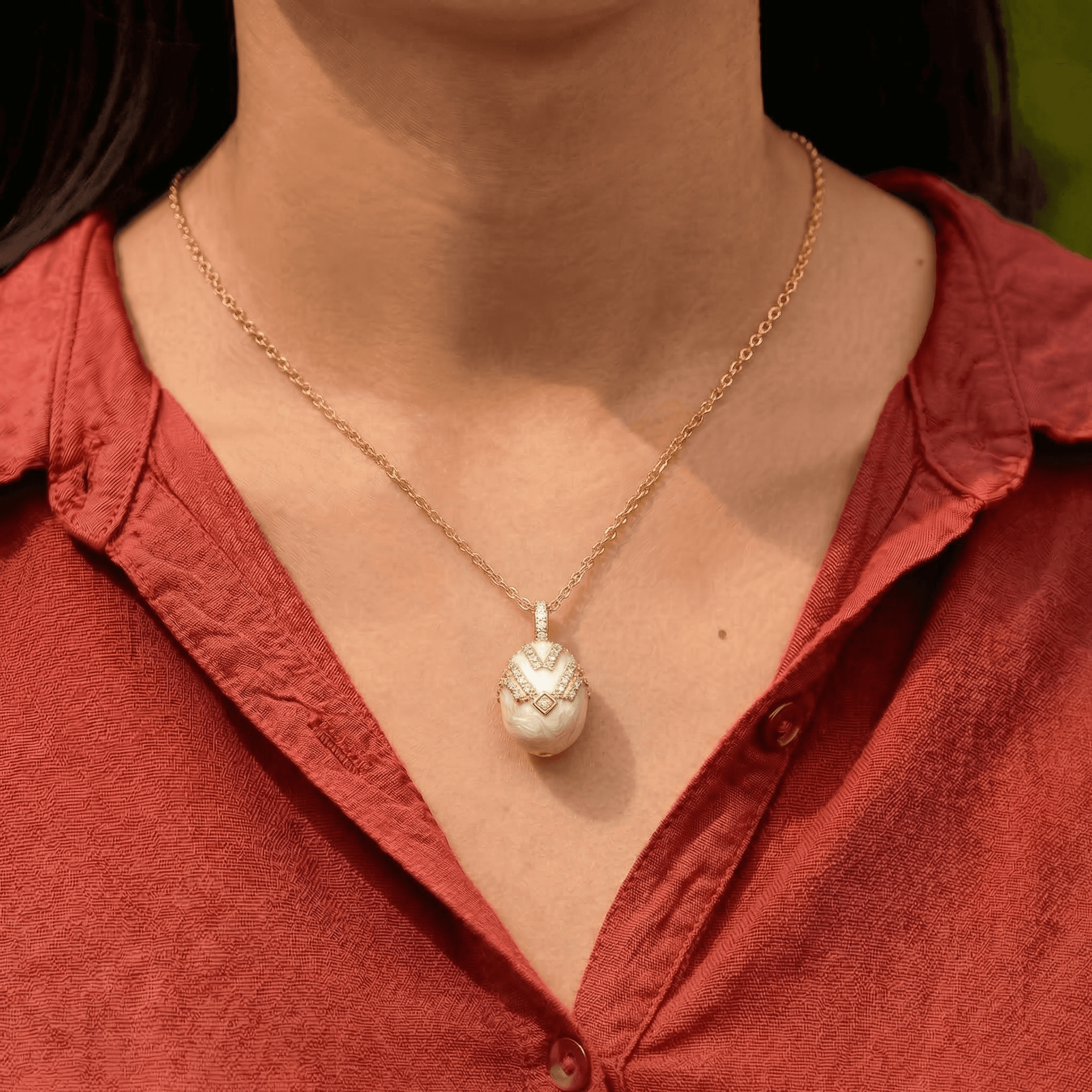 Holy White Egg Necklace