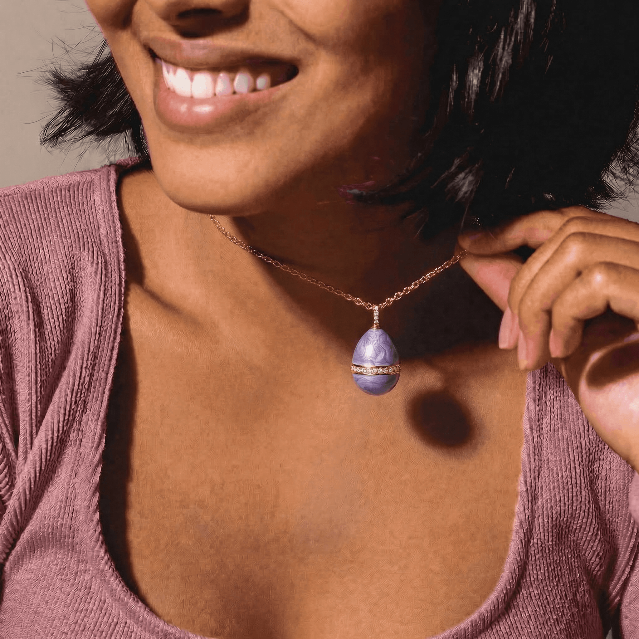 Holy Purple Egg Necklace