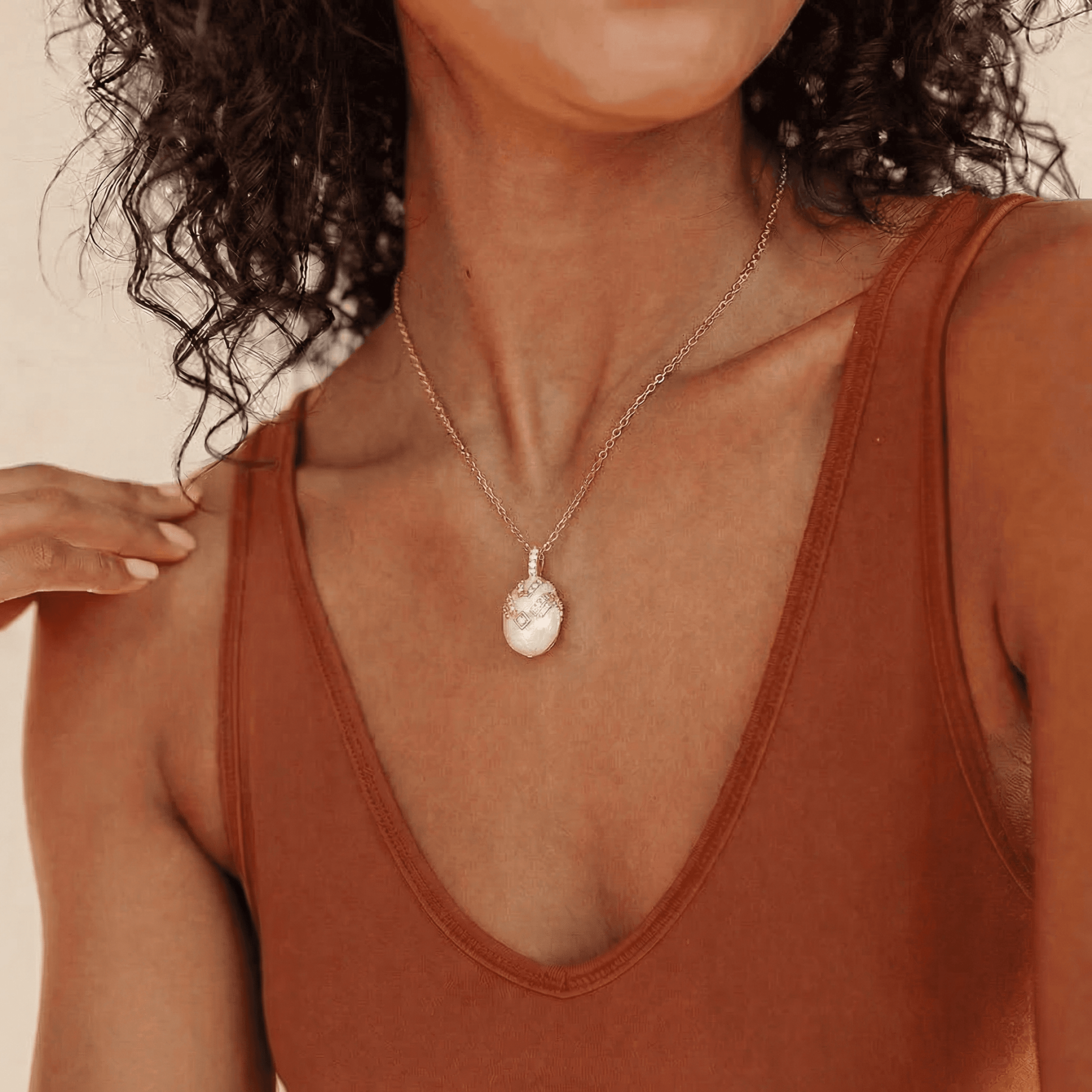 Holy White Egg Necklace