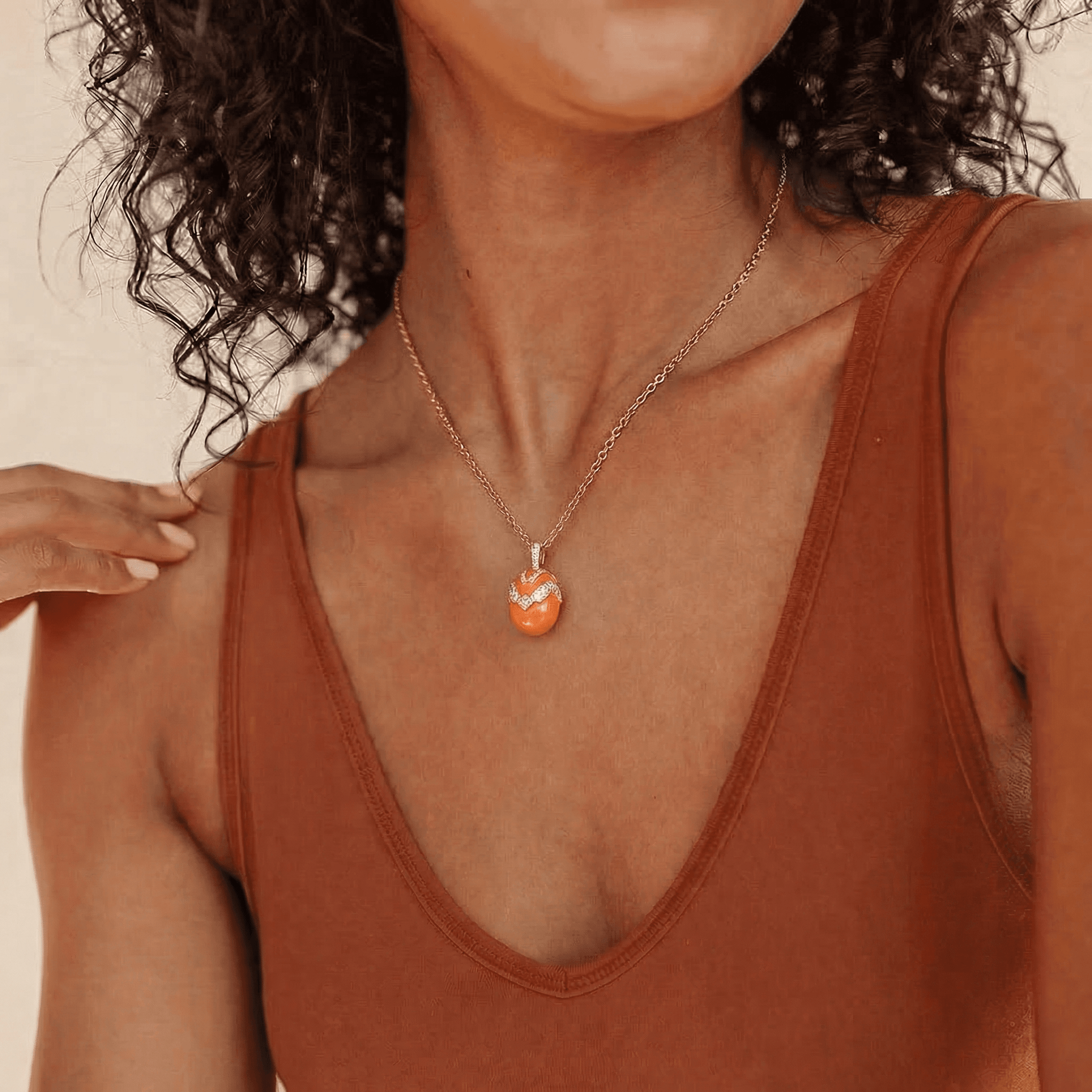 Holy Orange Egg Necklace
