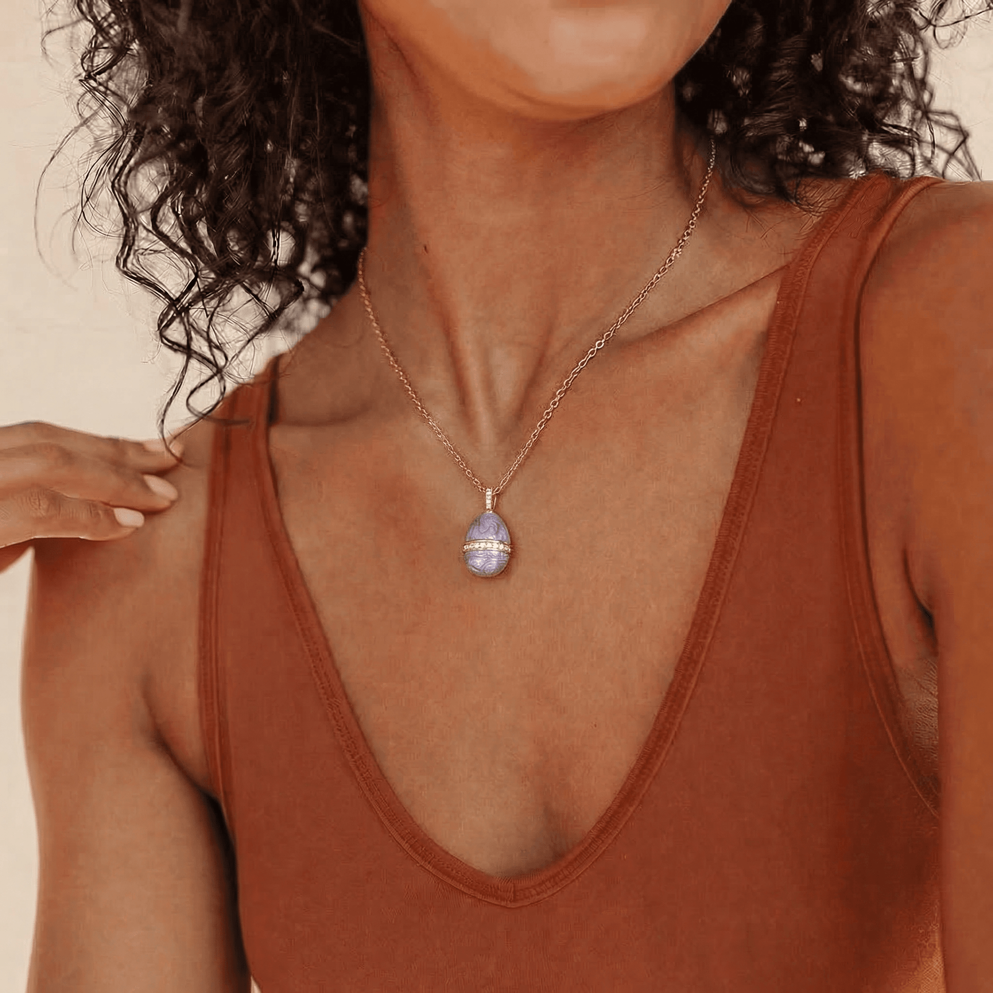 Holy Purple Egg Necklace