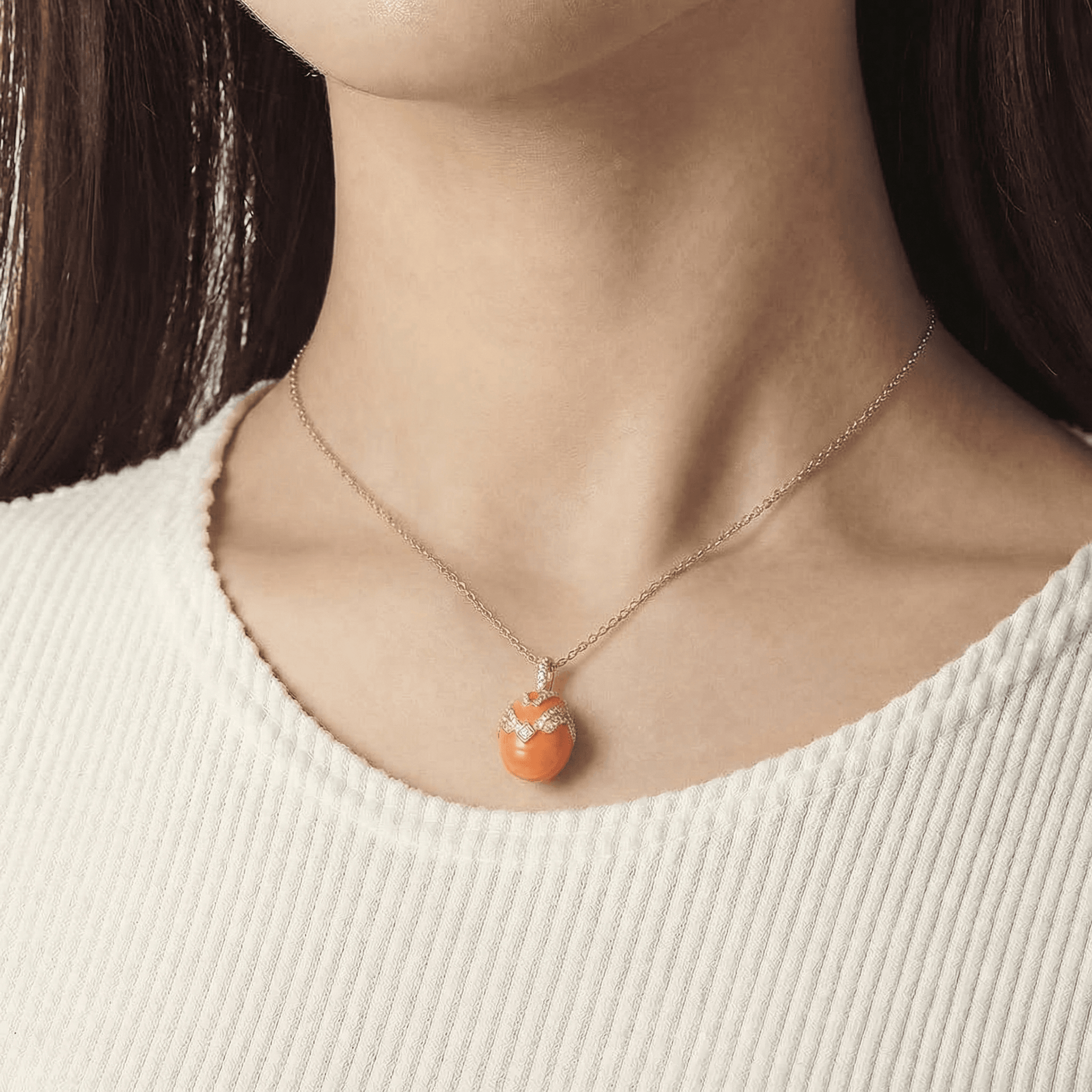 Holy Orange Egg Necklace
