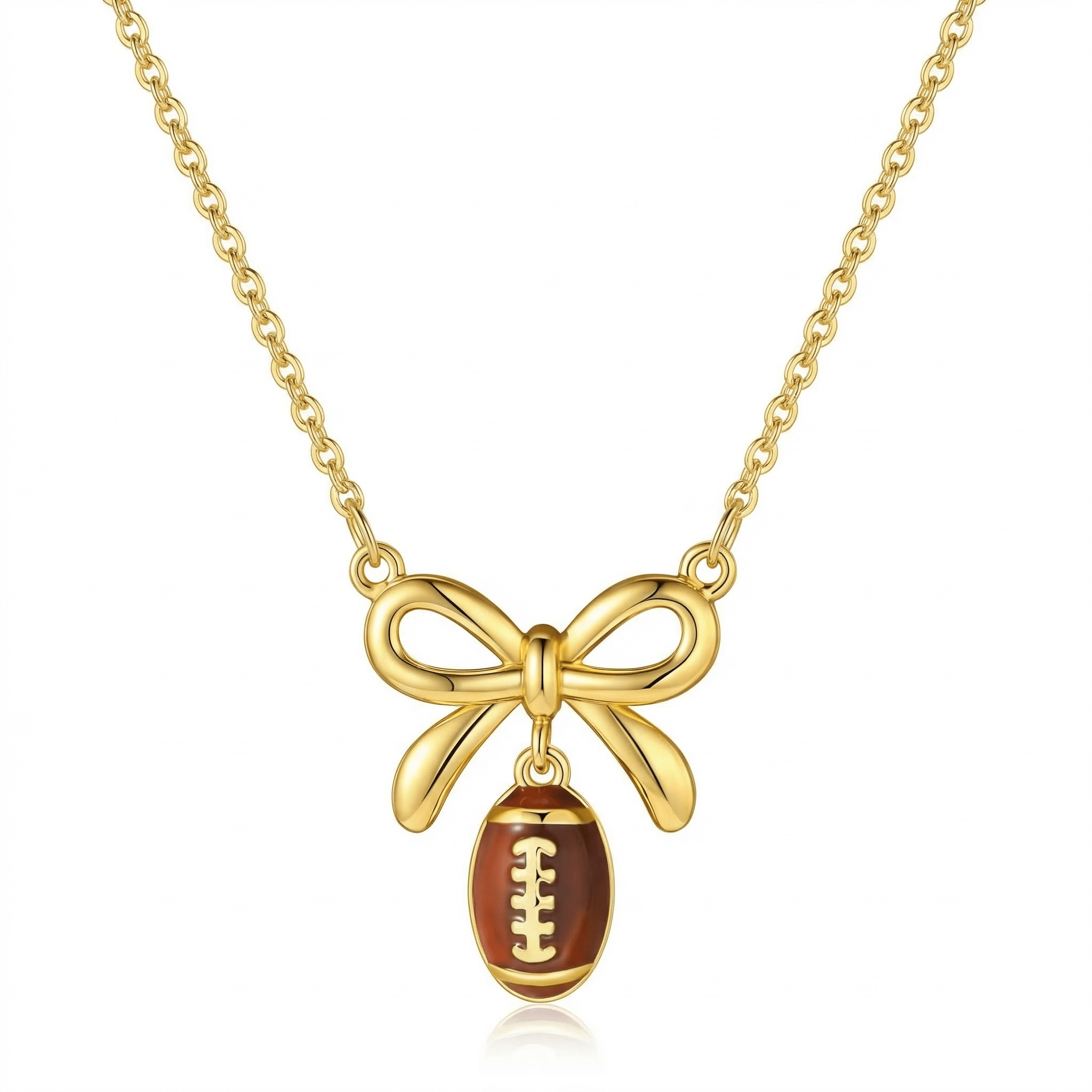 Football and Bow Necklace