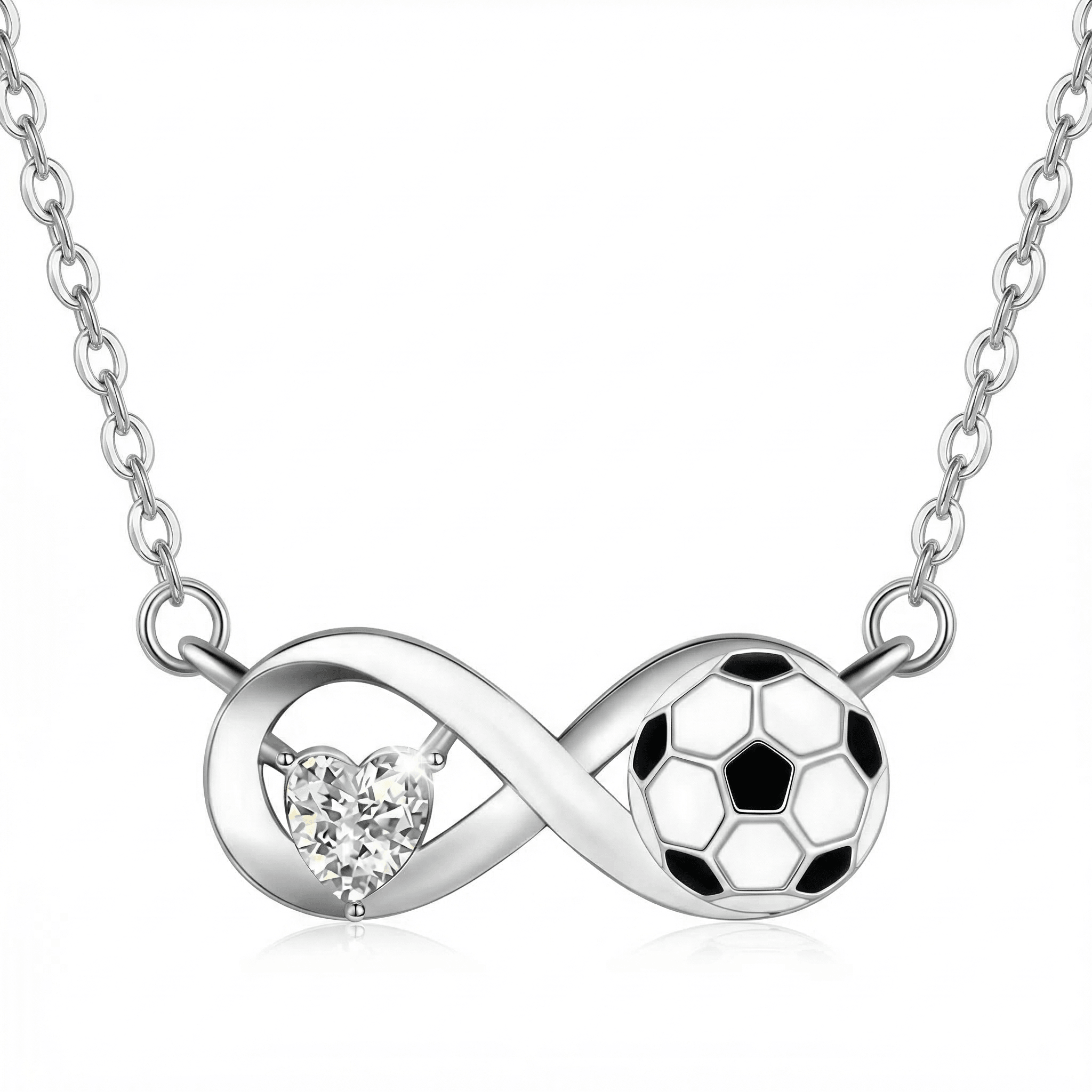 Silver Infinity Soccer Necklace