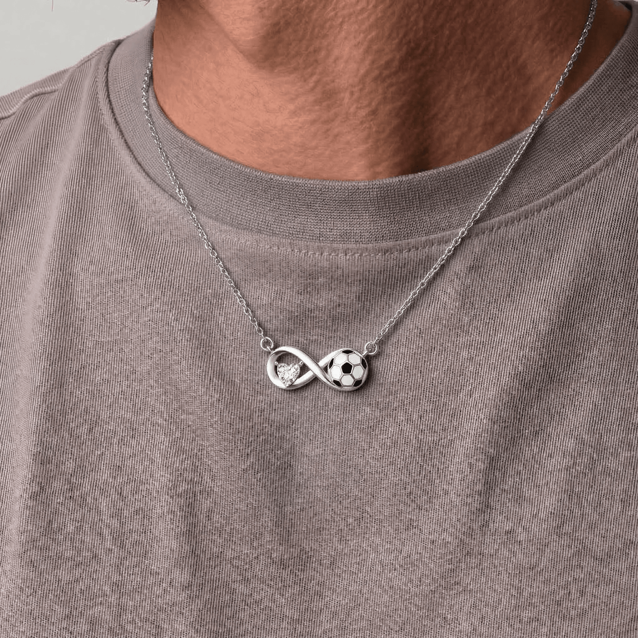 Silver Infinity Soccer Necklace