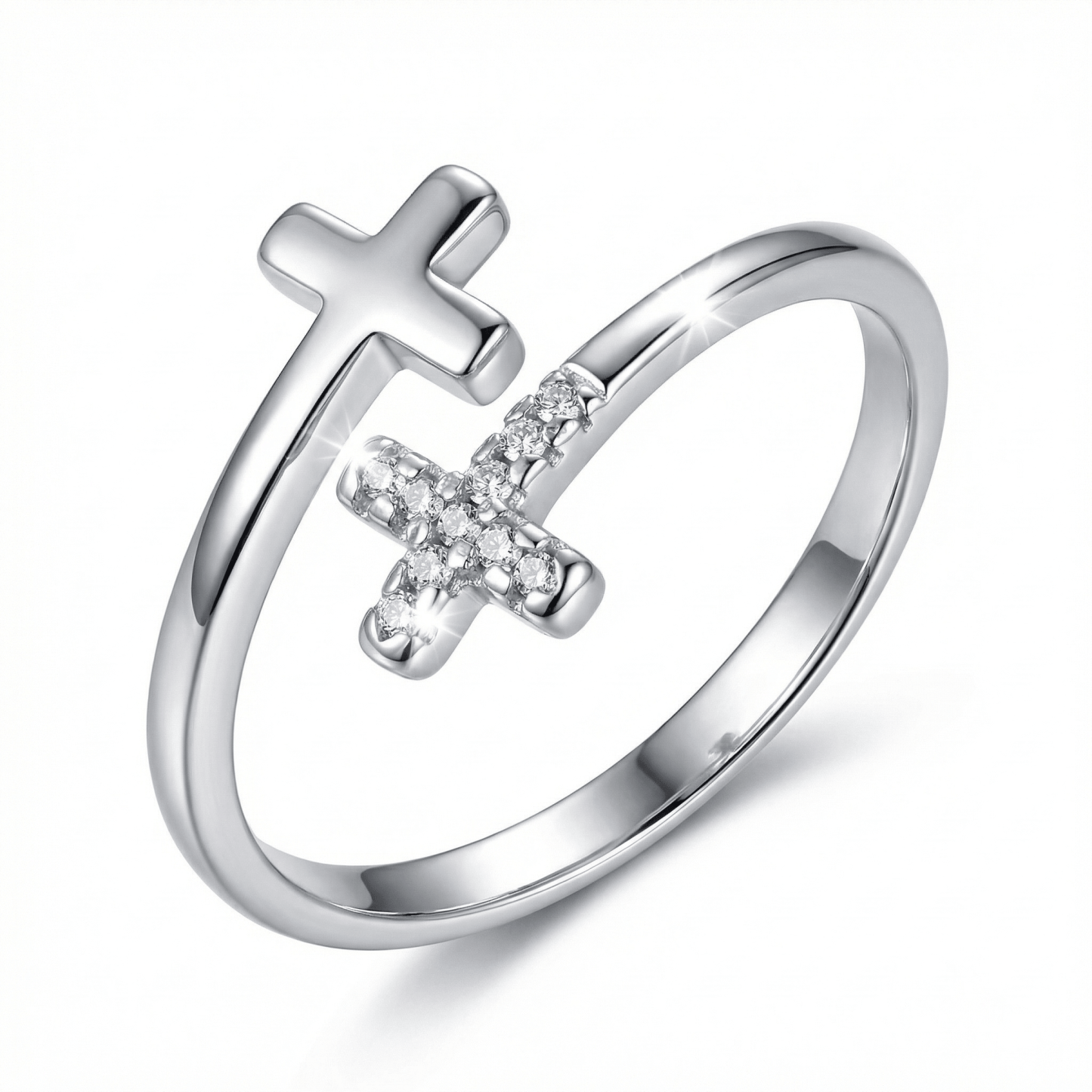 Shining Diamond Cross Ring