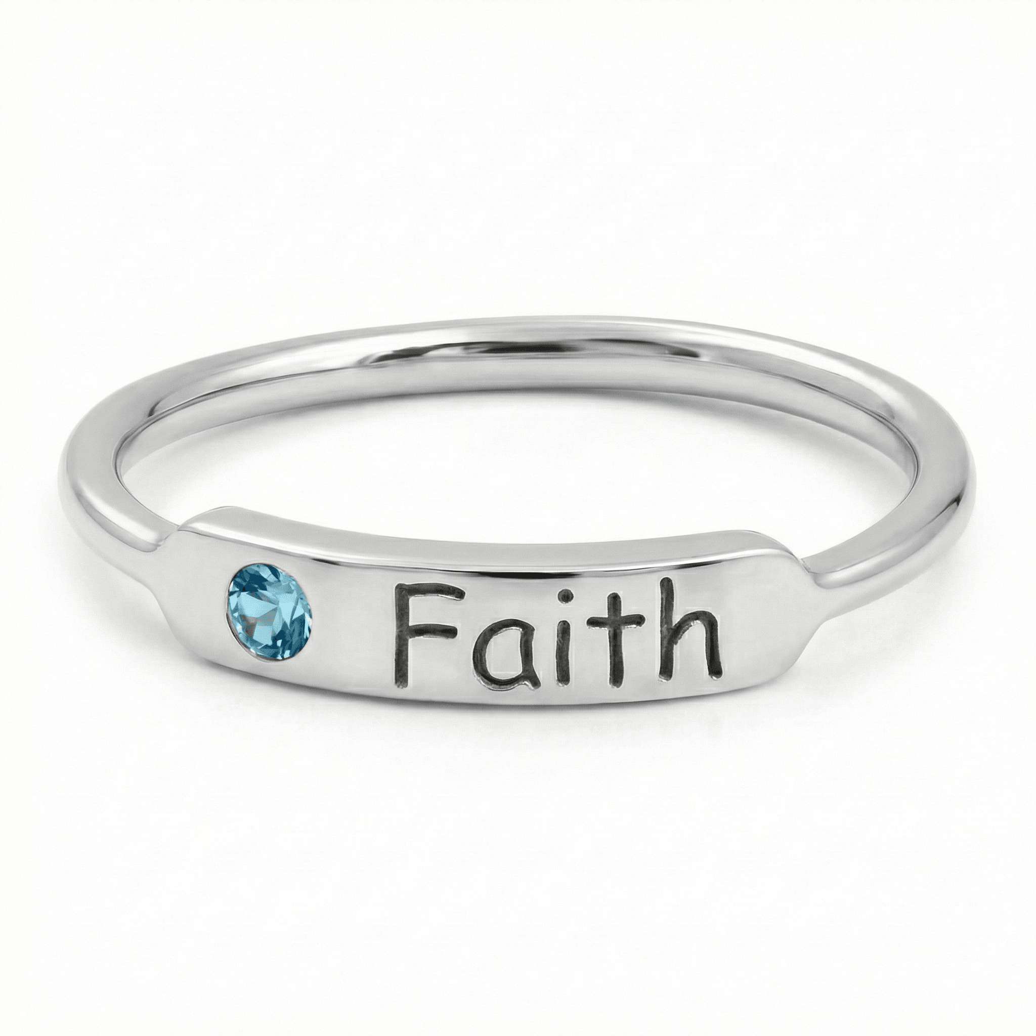 Faith - Minimalist Engraved Nameplate Ring