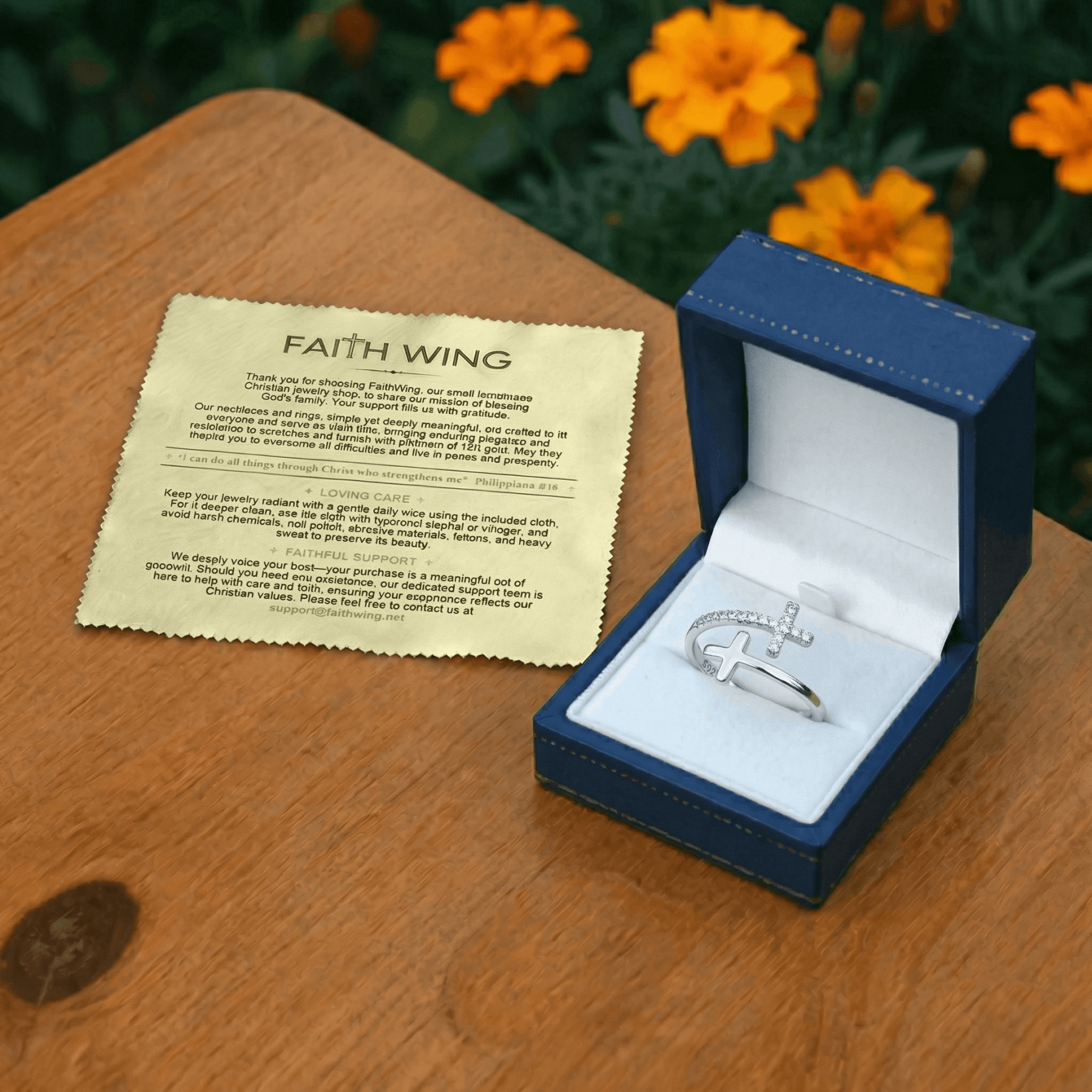 Shining Diamond Double Cross Ring