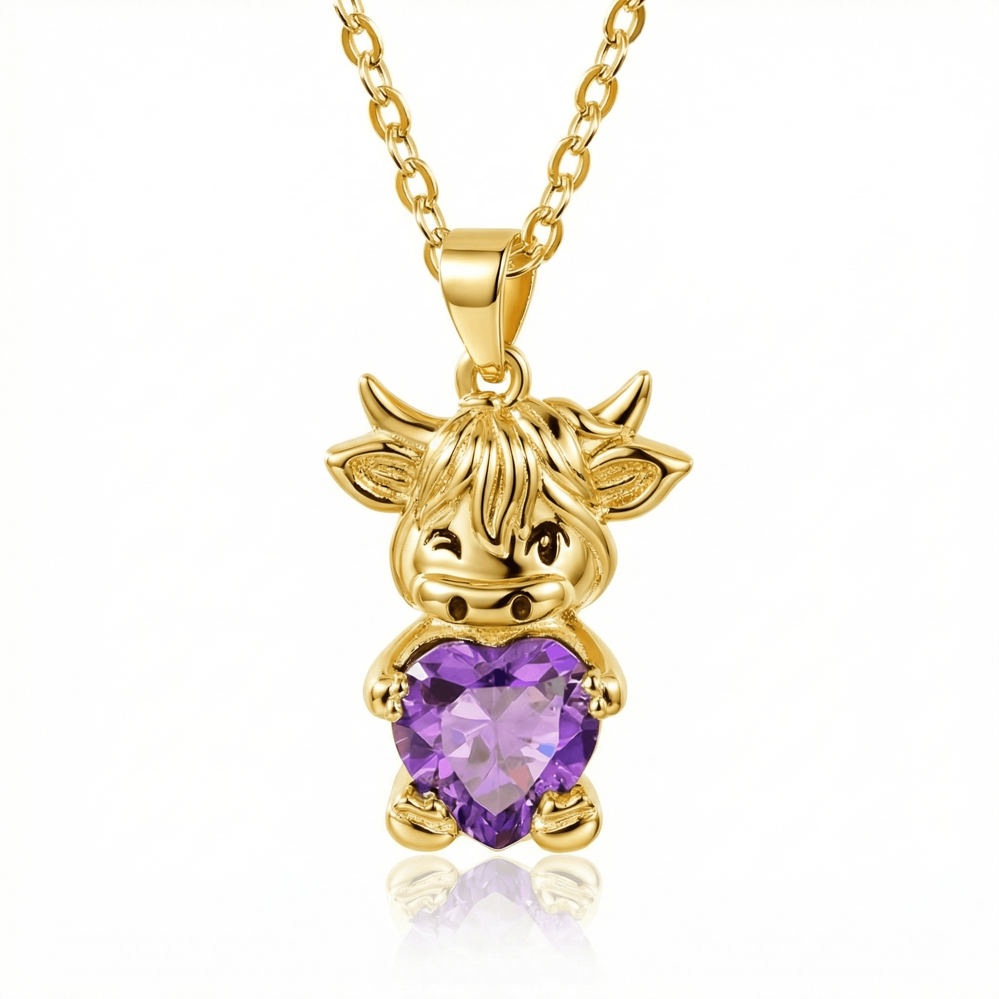 I Love Highland cattle Necklace
