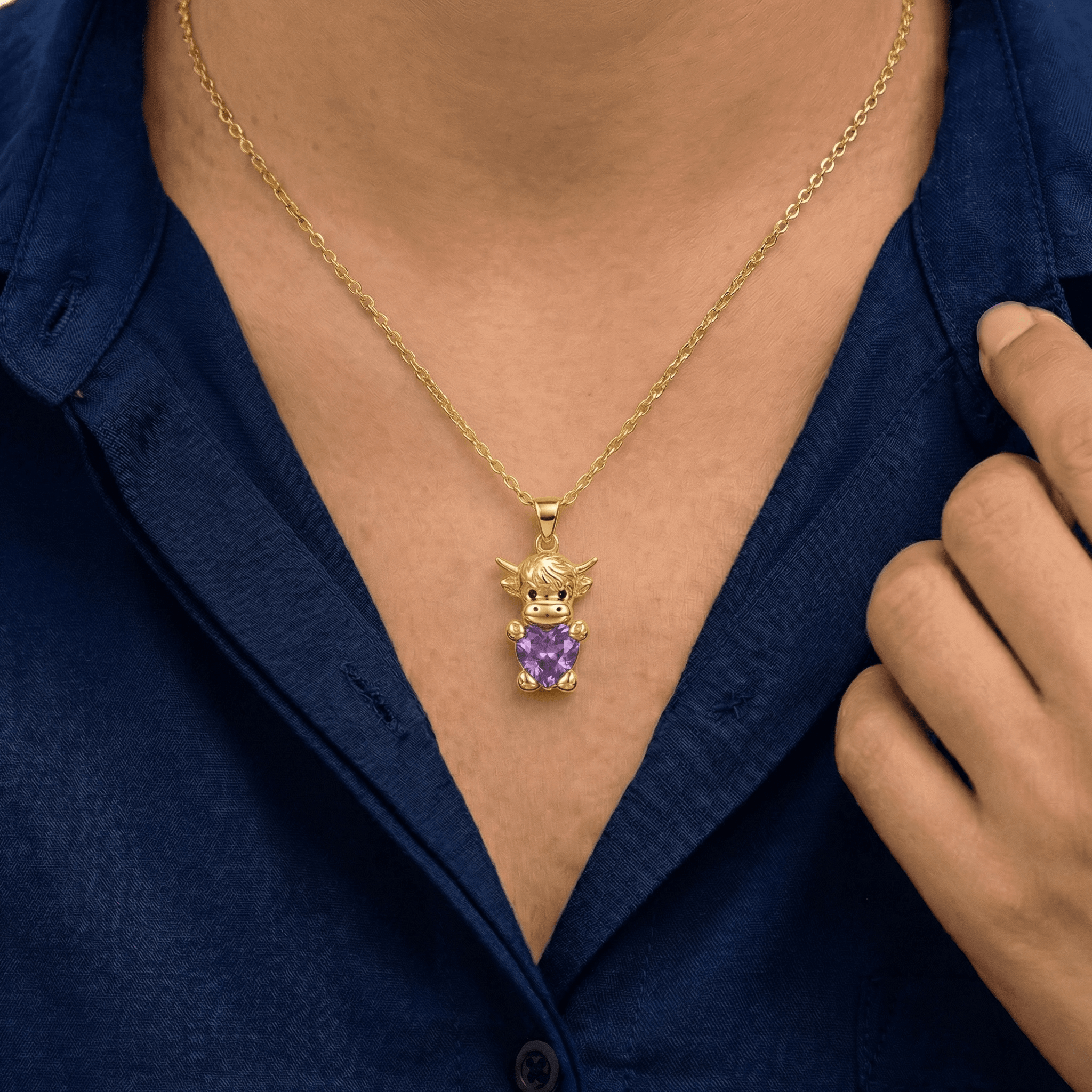 I Love Highland cattle Necklace