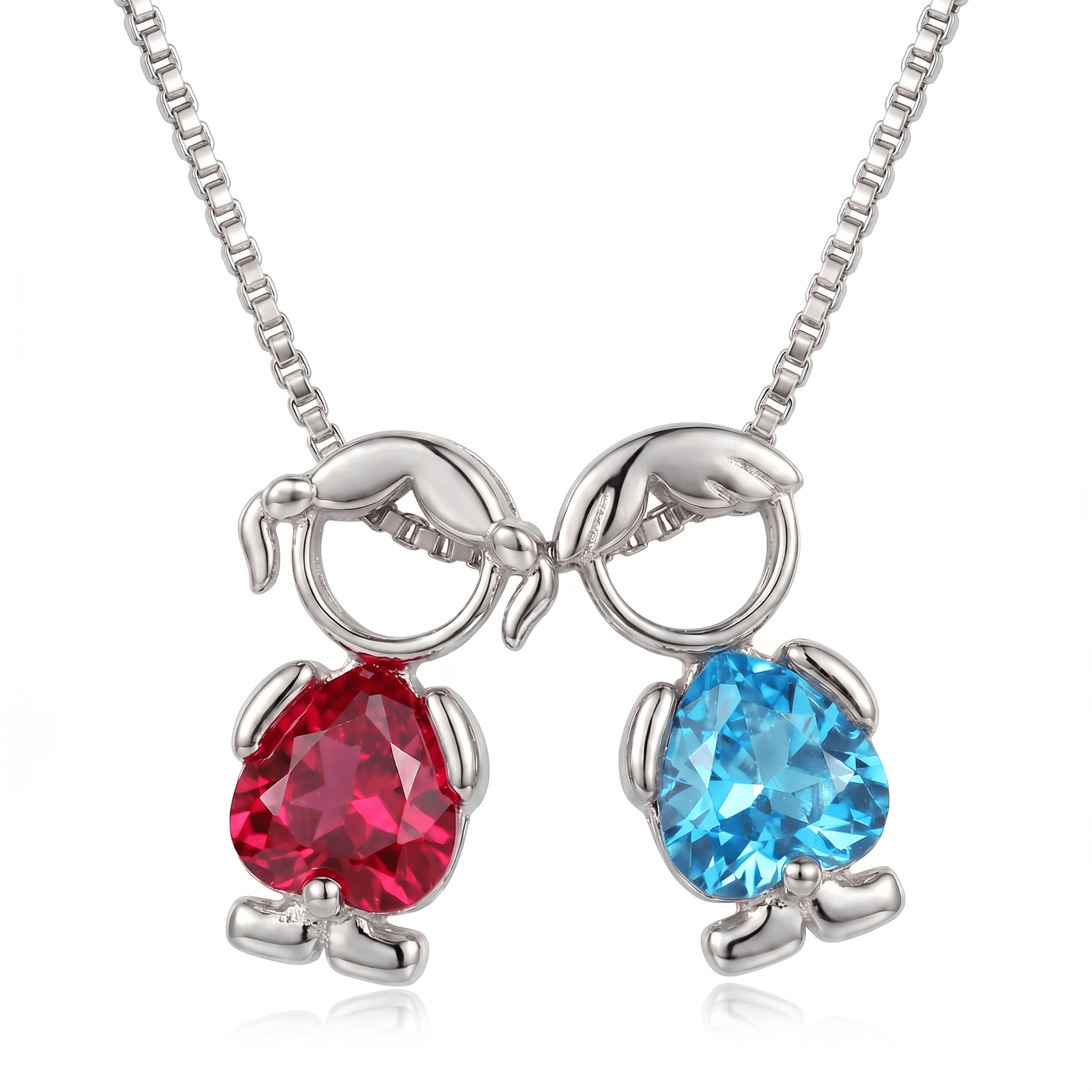 "My Boy & Girl" Heart Necklace