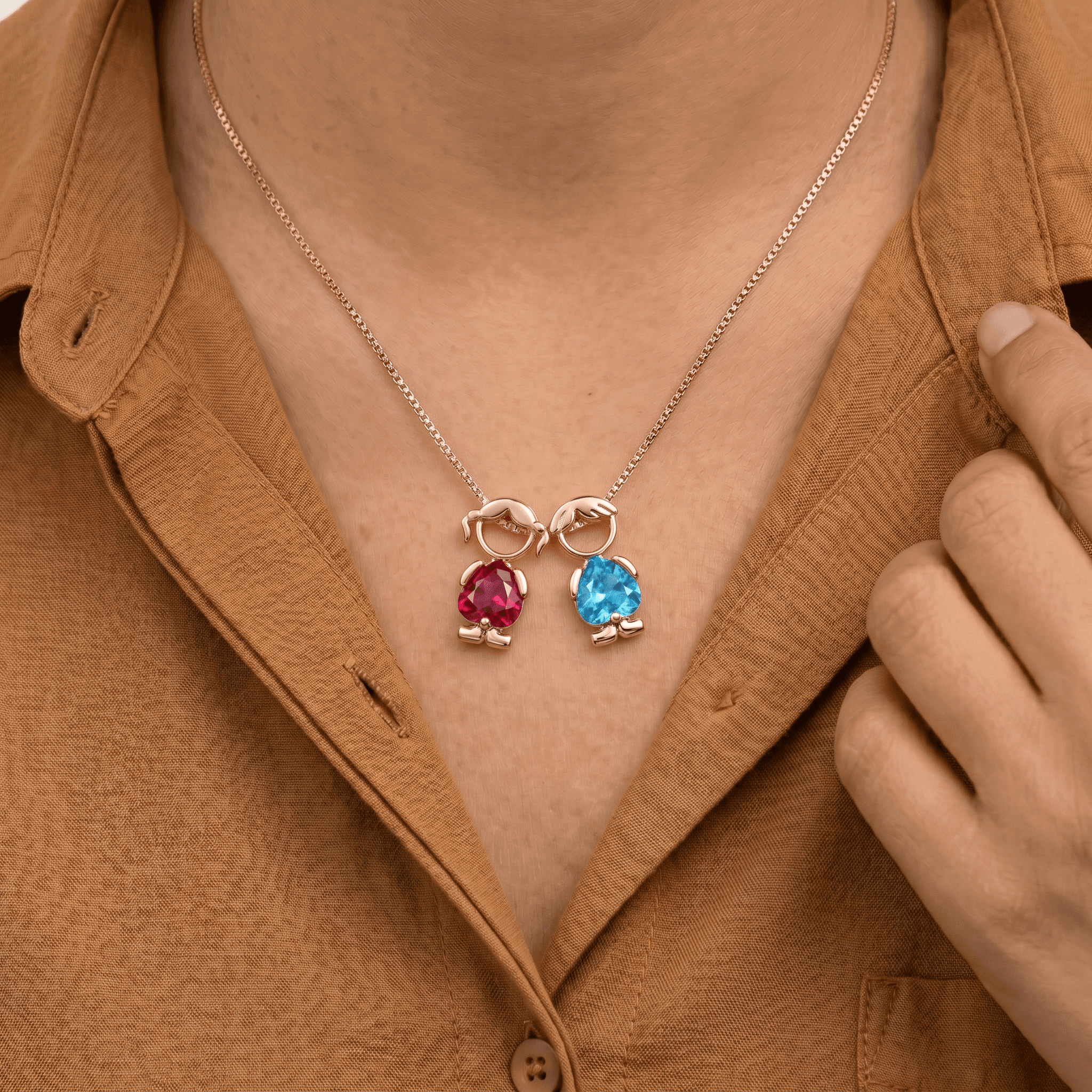 "My Boy & Girl" Heart Necklace