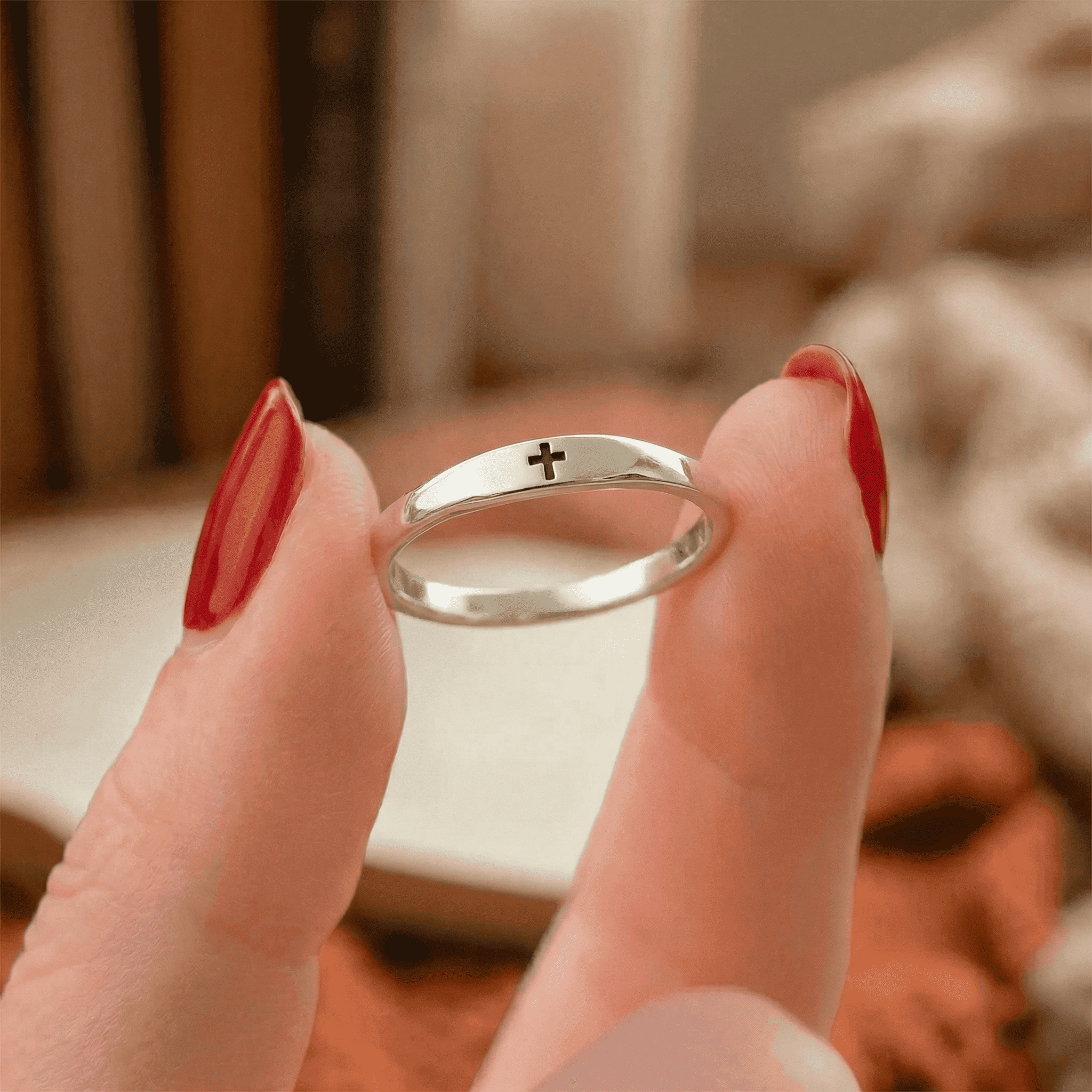 Faith 925 Sterling Silver Christian Cross Ring