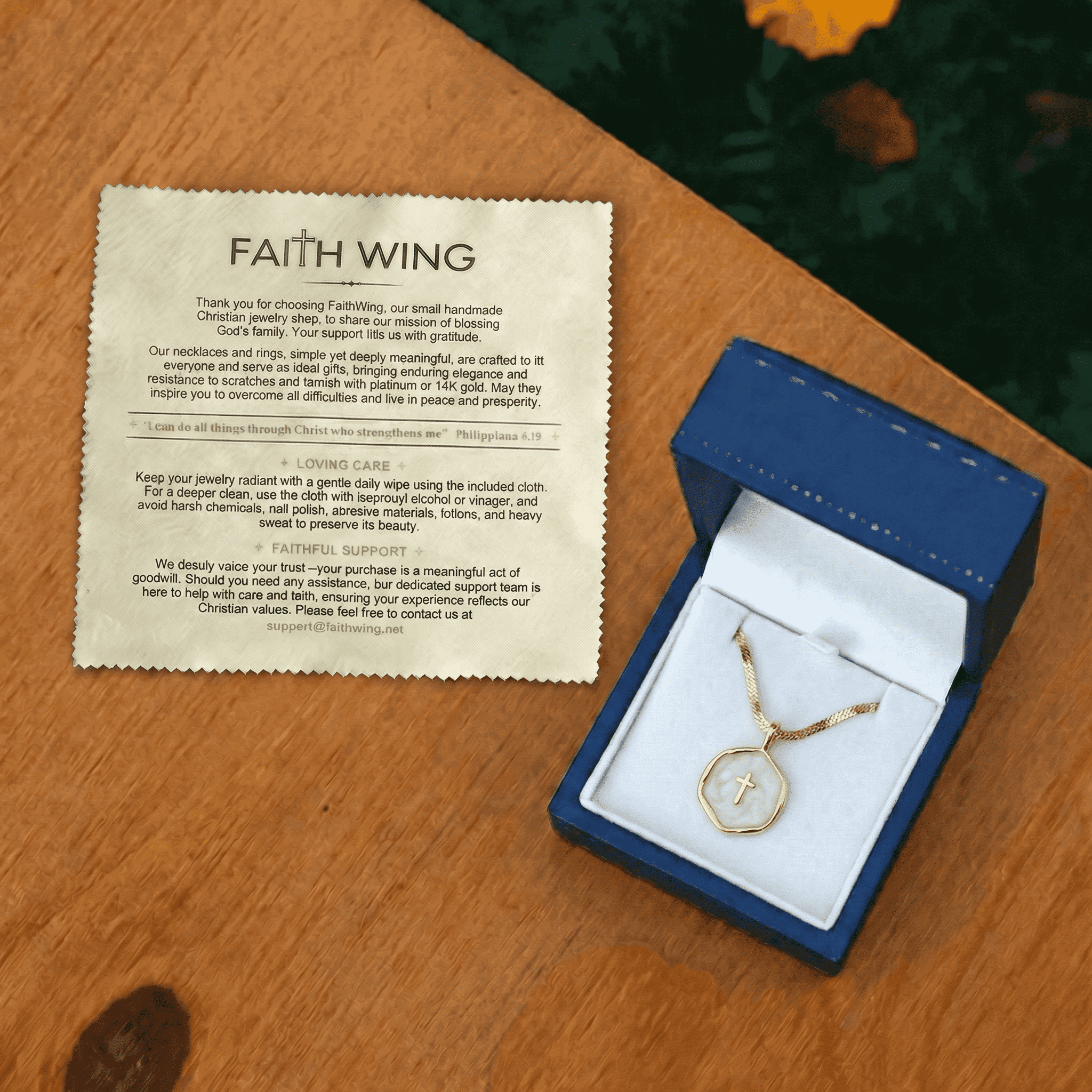 Gold Plated Waterproof Enamel Cross Pendant Necklace