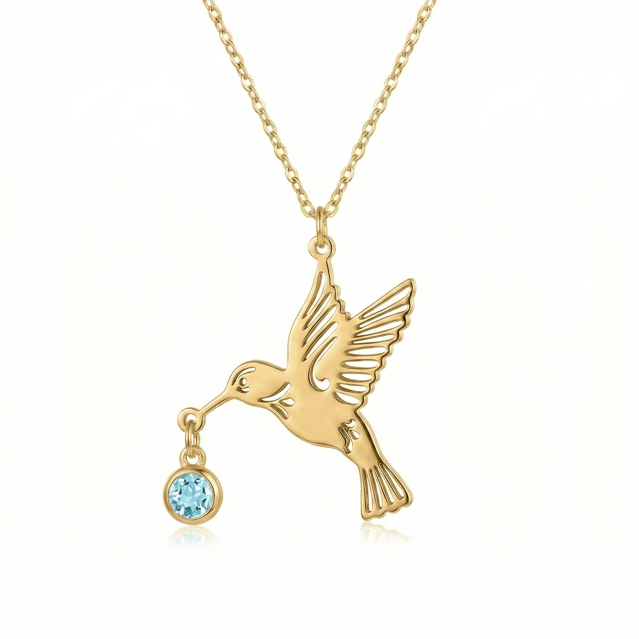 Hummingbird necklace (Birthstone)