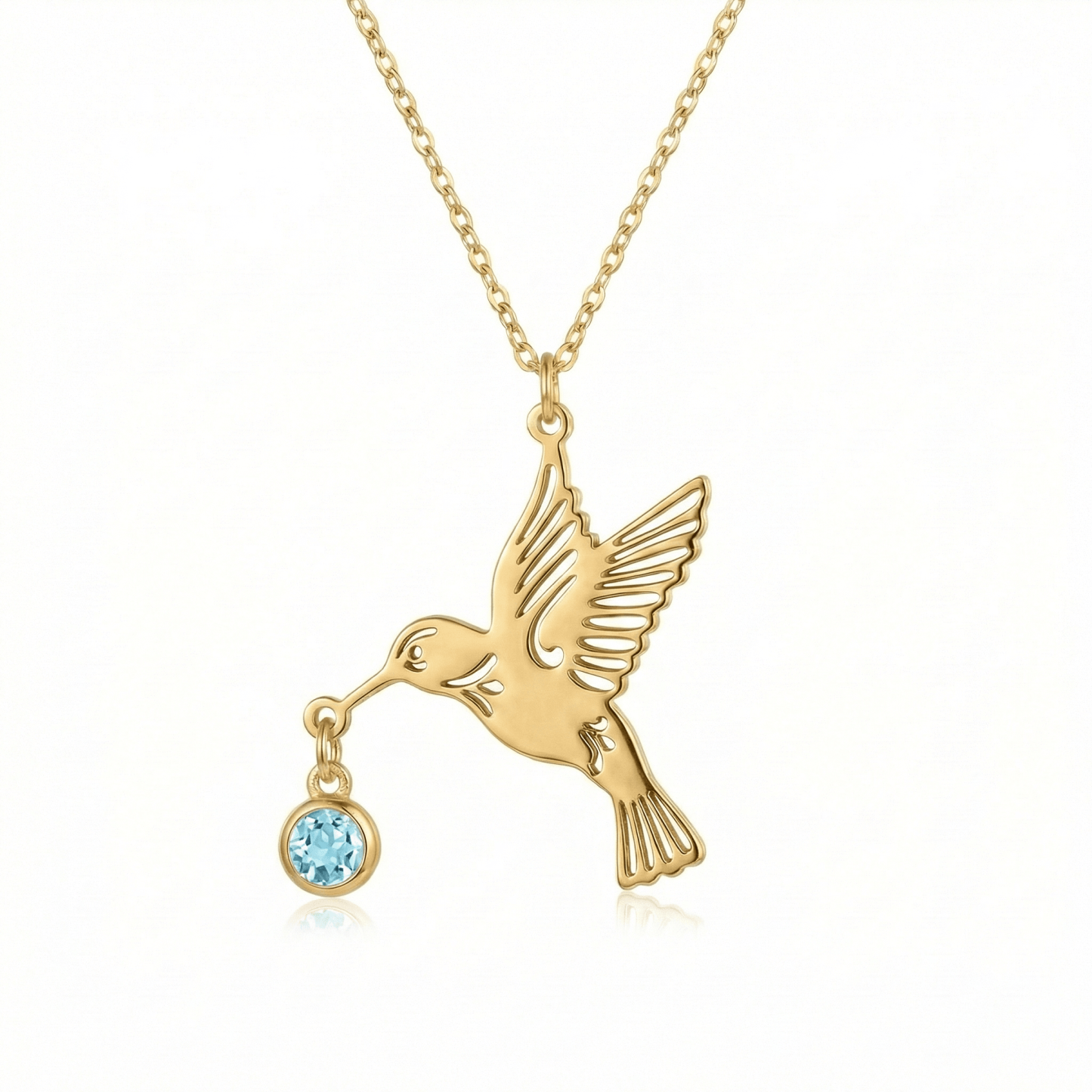 Hummingbird necklace (Birthstone)