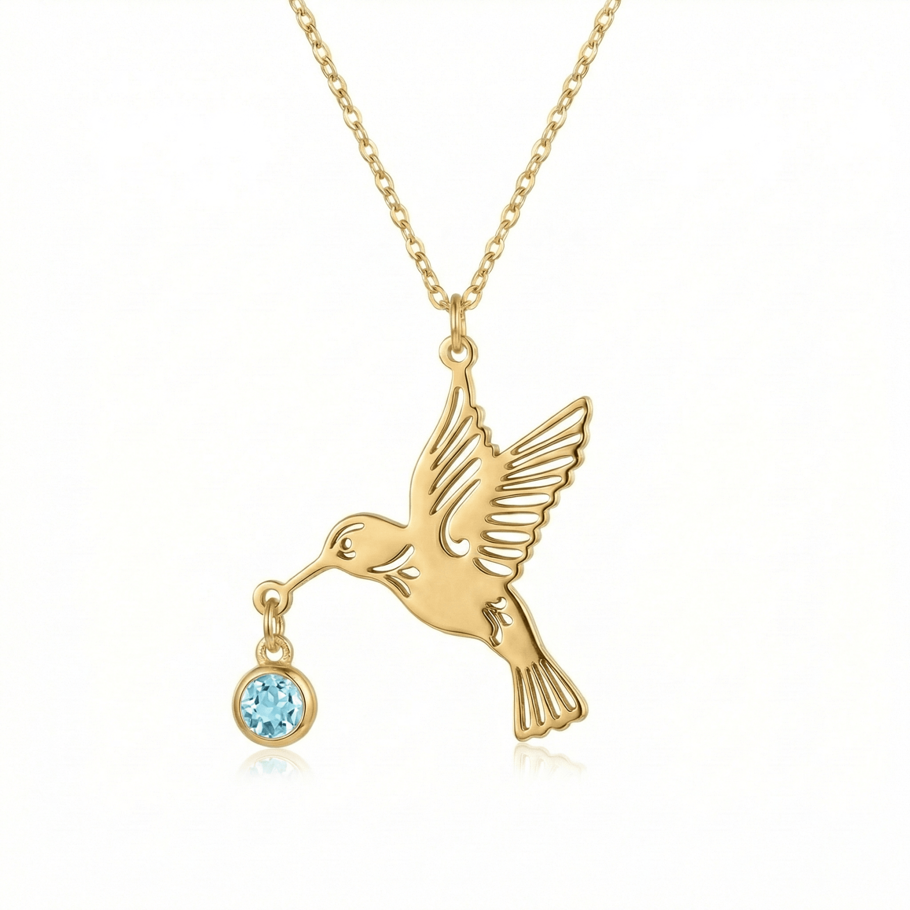 Hummingbird necklace (Birthstone)