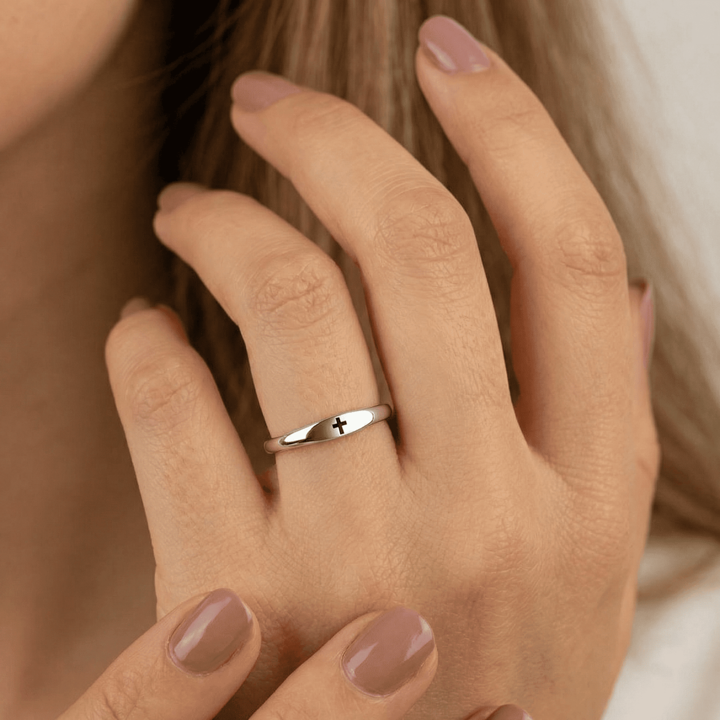 Faith 925 Sterling Silver Christian Cross Ring