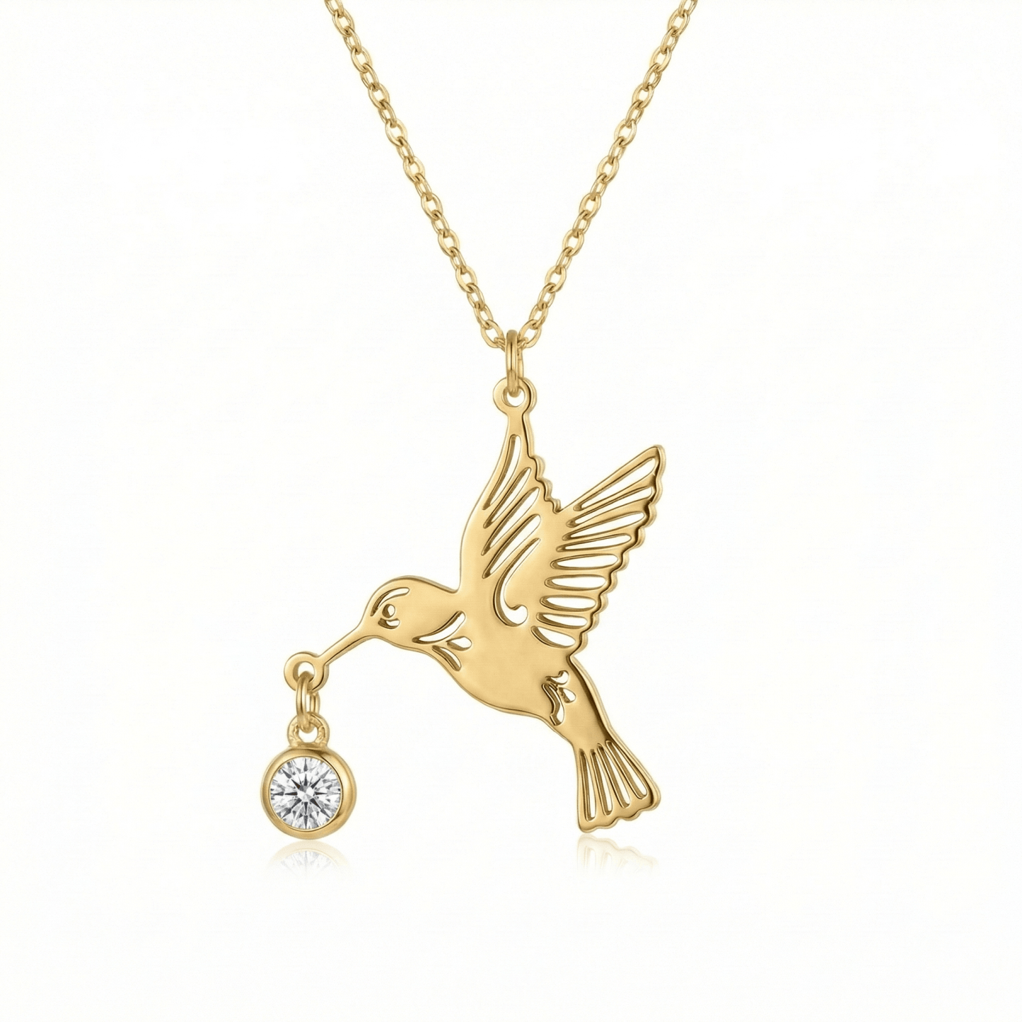 Hummingbird necklace (Birthstone)