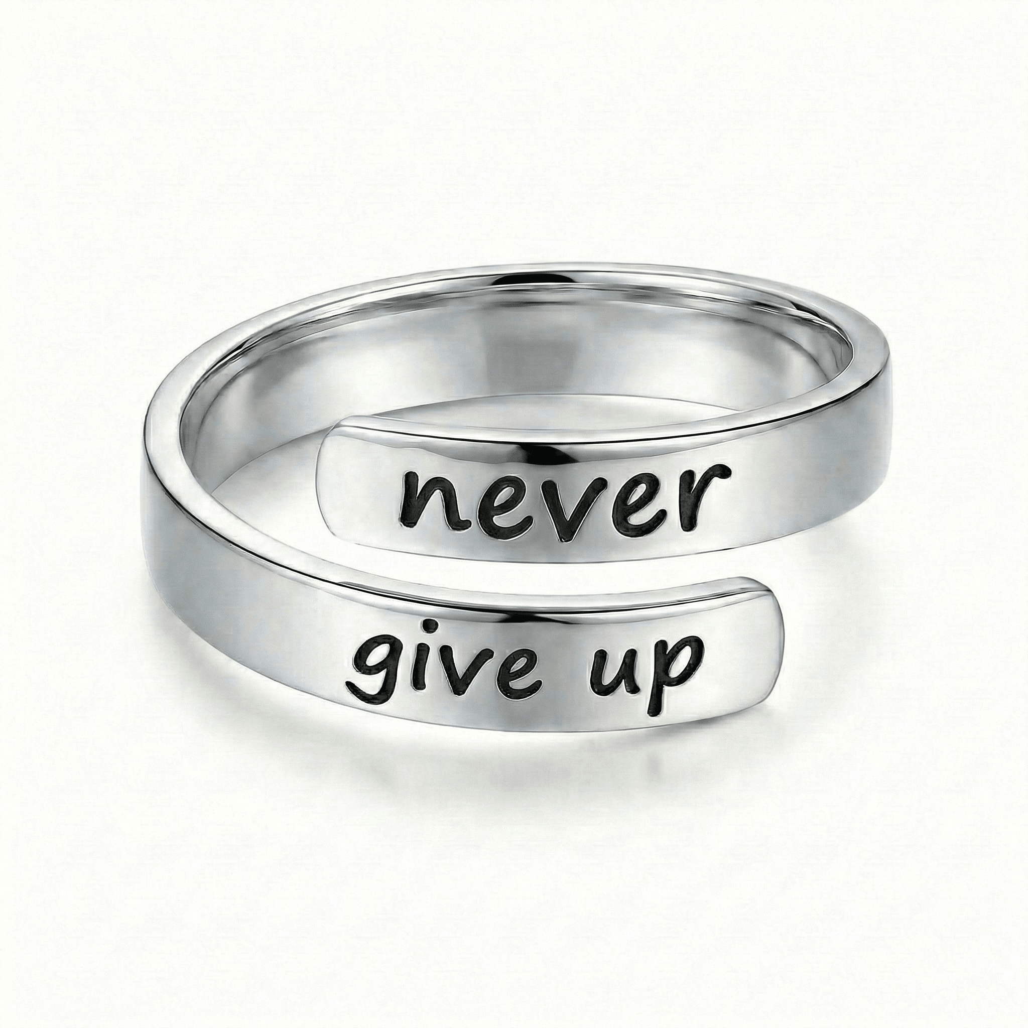 Never Give Up - Minimalist Ring